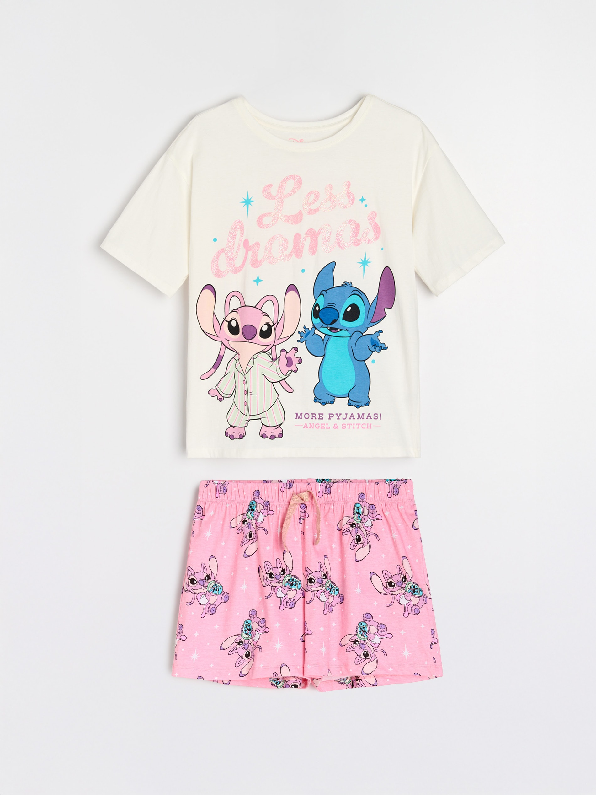 Sinsay - Δίδυμη πιτζάμα Stitch - κρεμ φωτογραφία