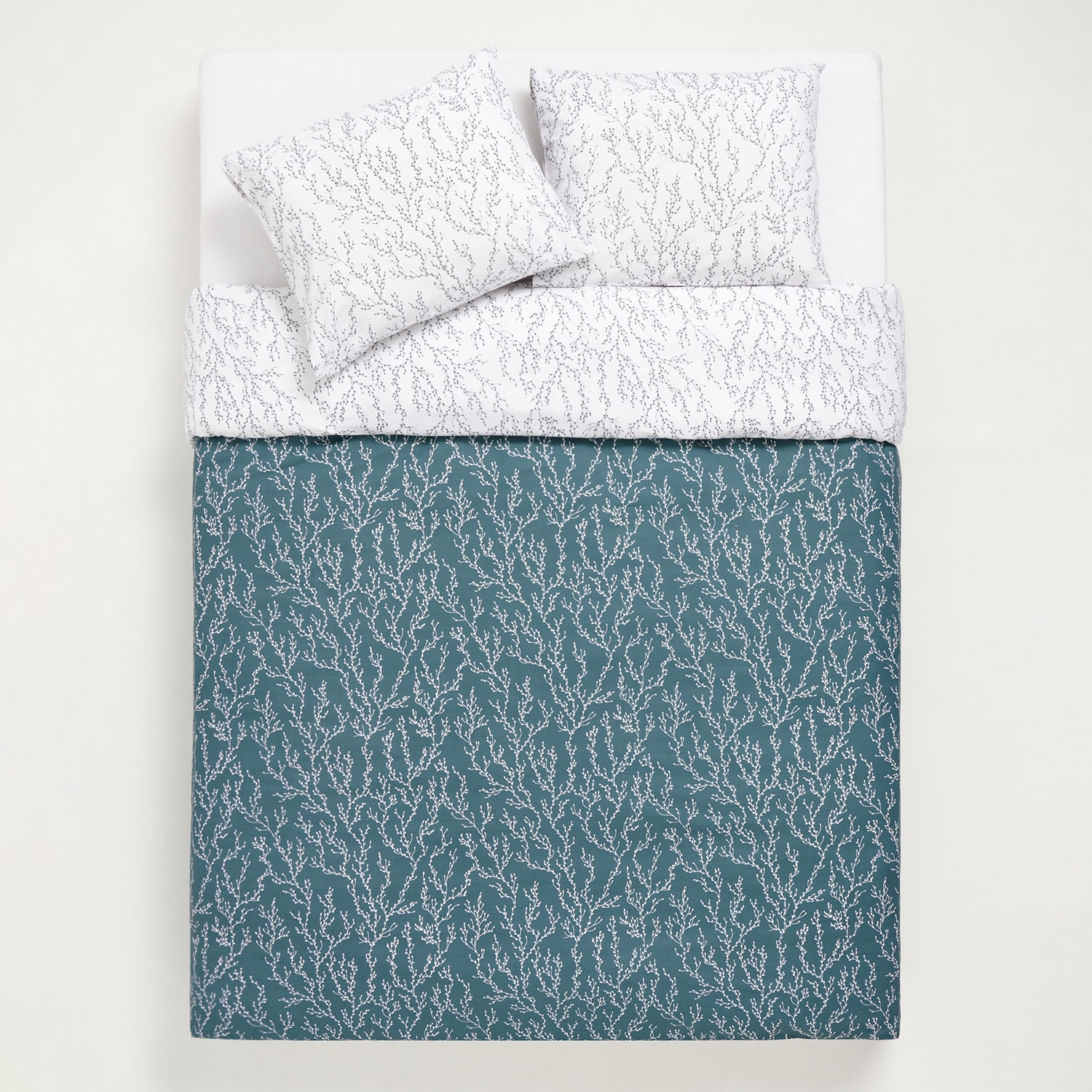 E-shop Sinsay - Bavlnená posteľná súprava - Biela