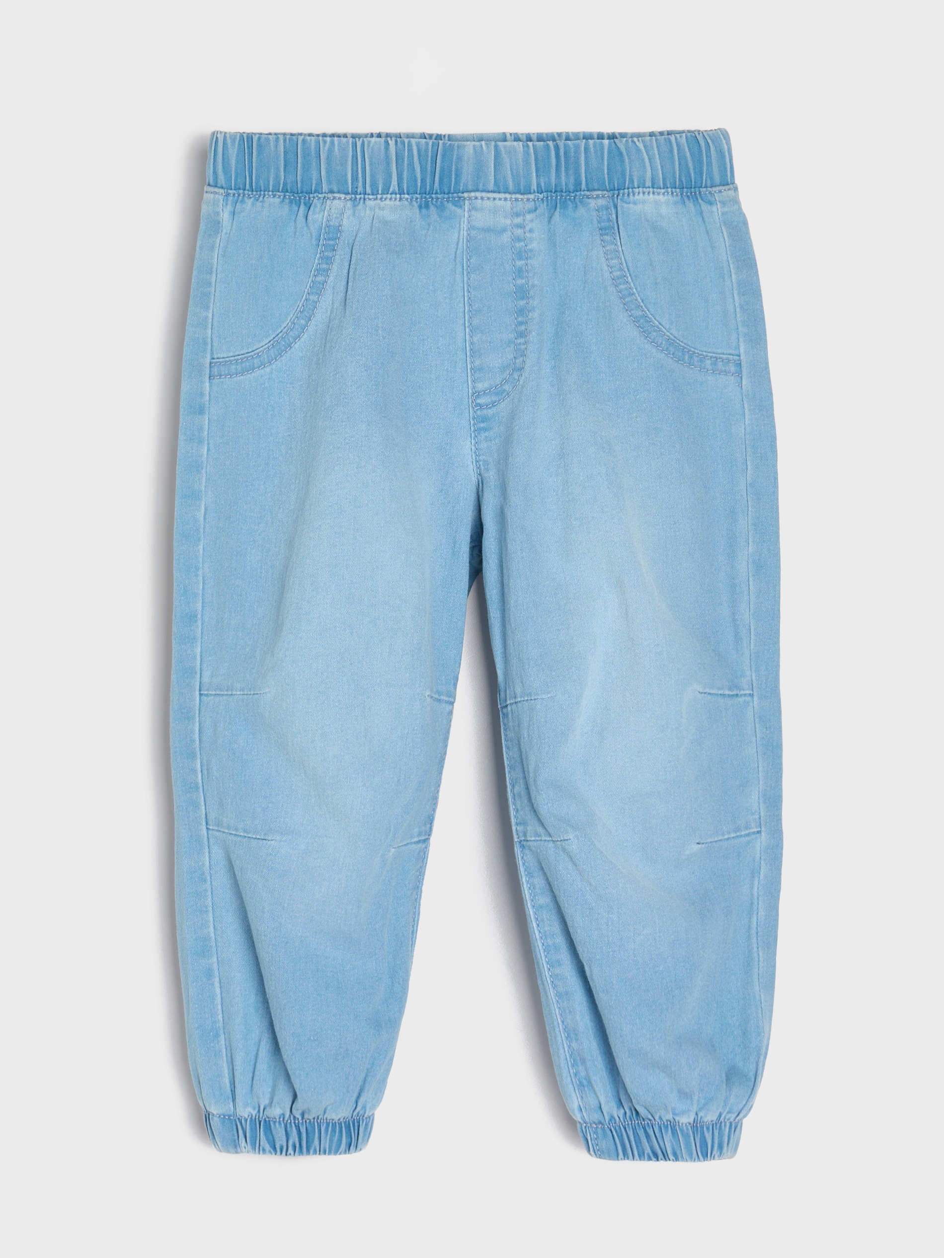 Sinsay - Spodnie jeansowe jogger loose - niebieski