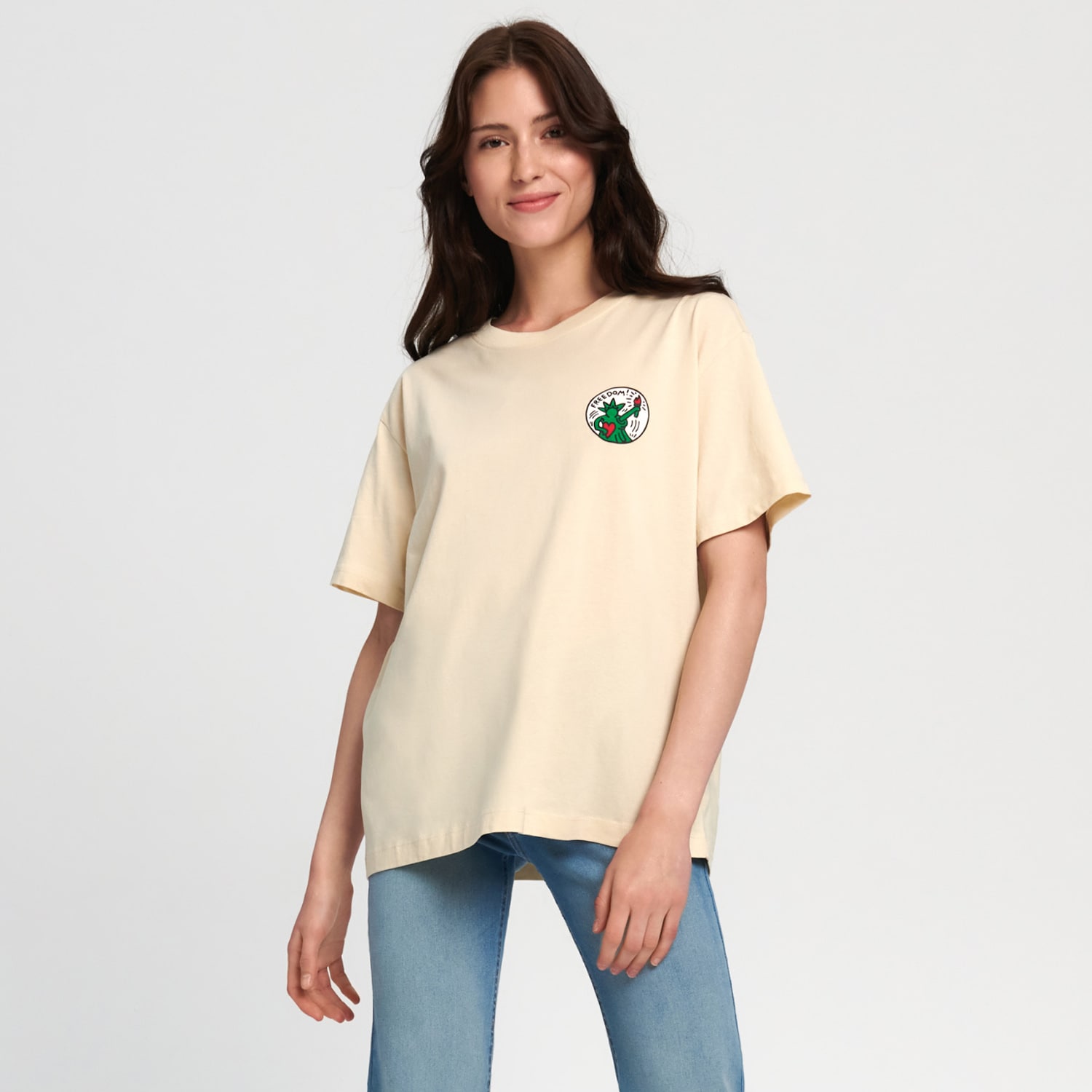 Sinsay – Tricou Keith Haring – Ivory All imagine noua