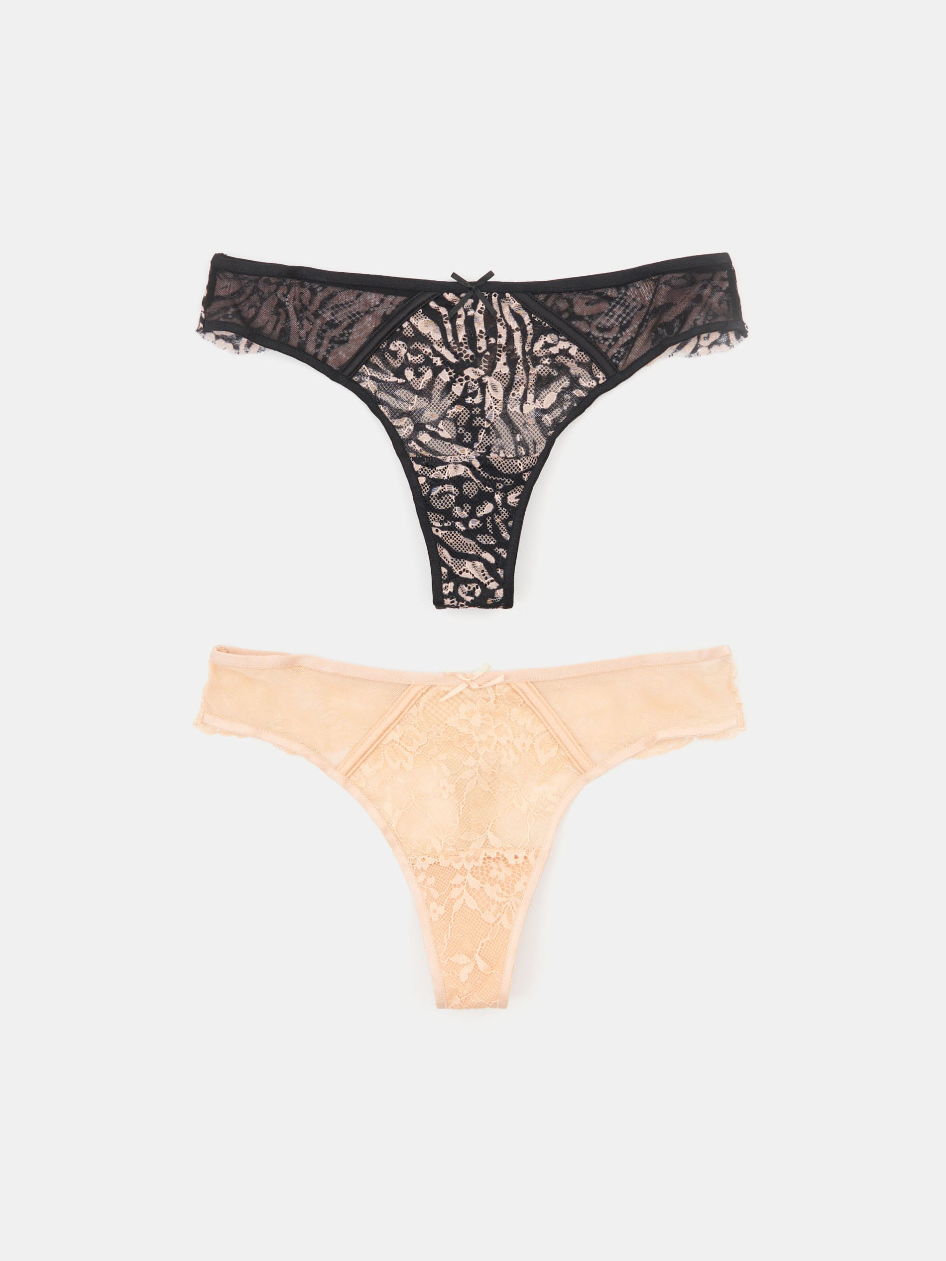 Sinsay - Stringi typu tanga 2 pack - czarny
