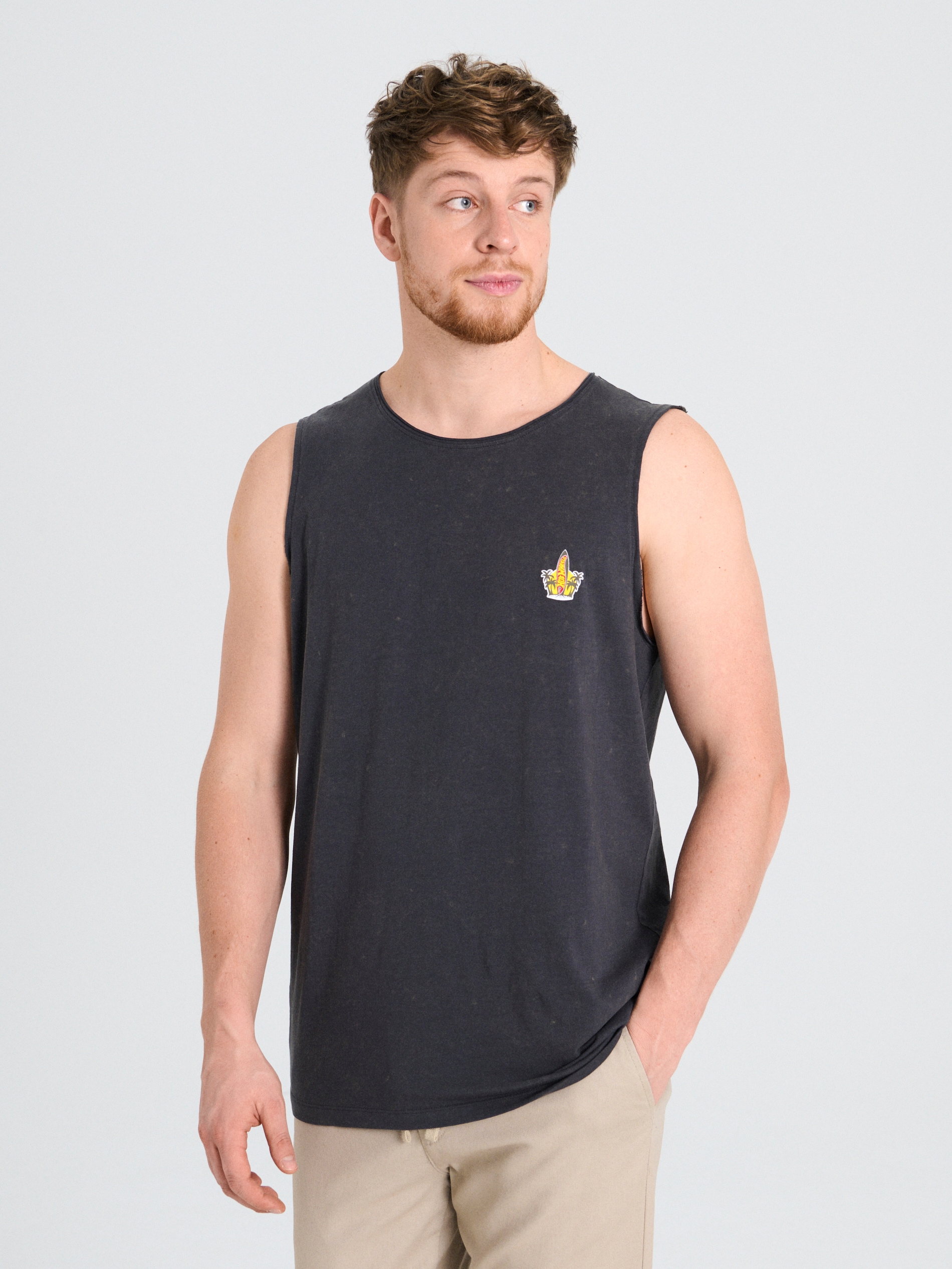 Sinsay - Tank top z nadrukiem na plecach Hot Wheels - szary