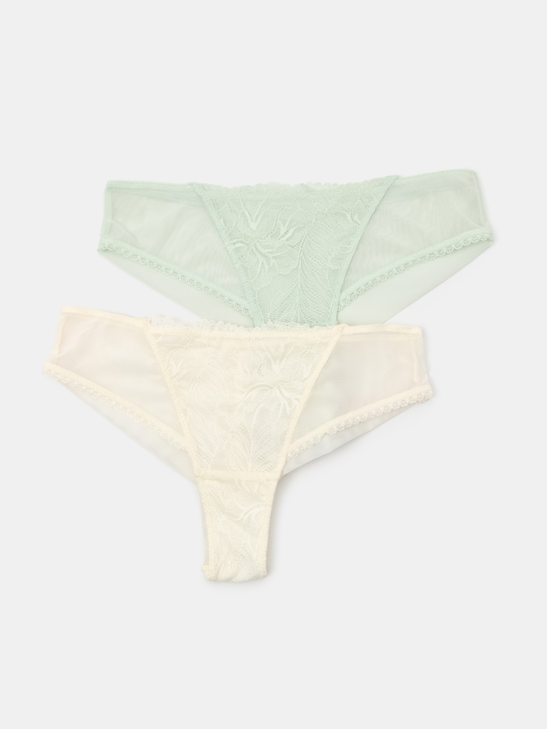 Sinsay - Majtki koronkowe brazyliany 2 pack - błękitny