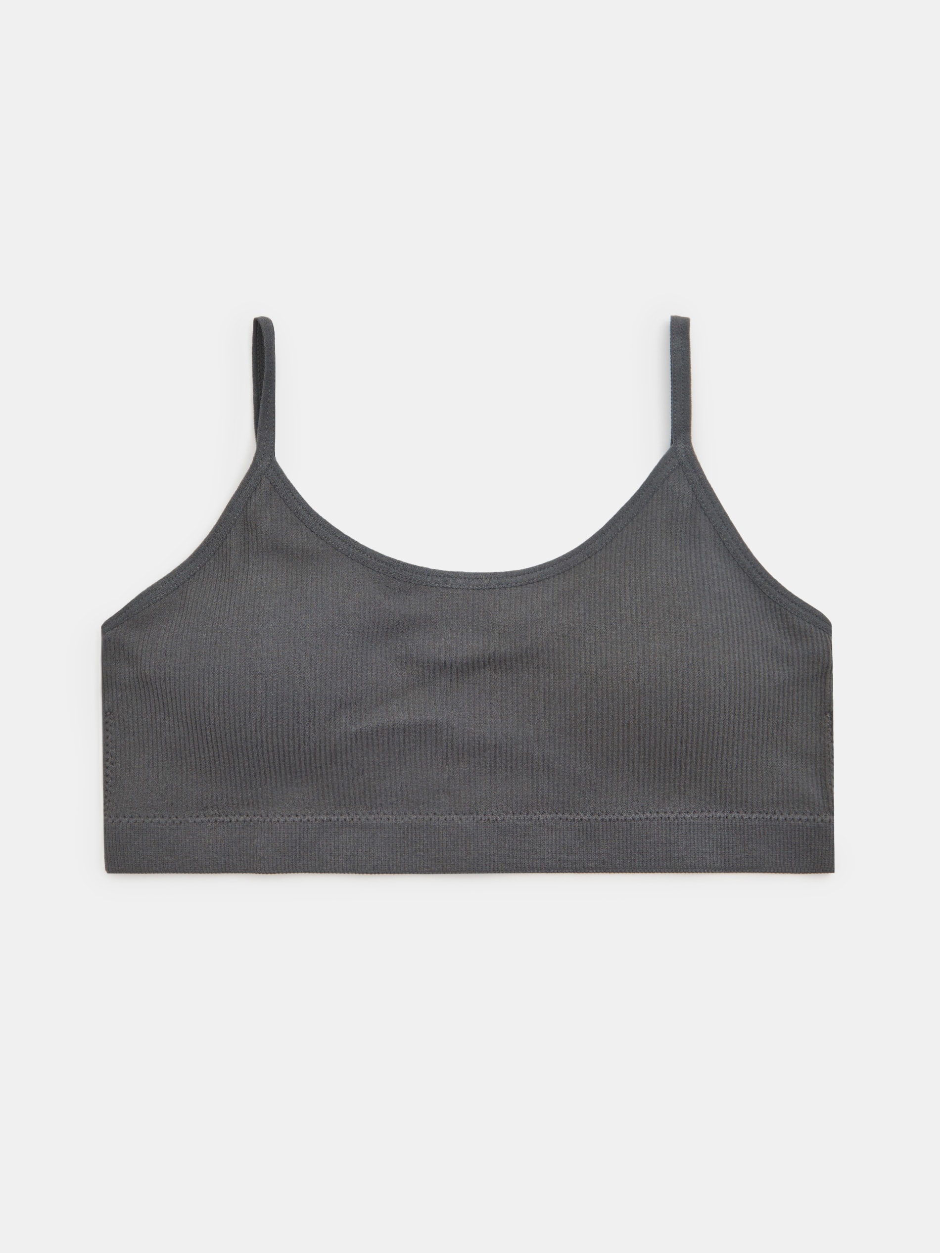 Sinsay - Prążkowany top typu bra na cienkich ramiączkach - szary