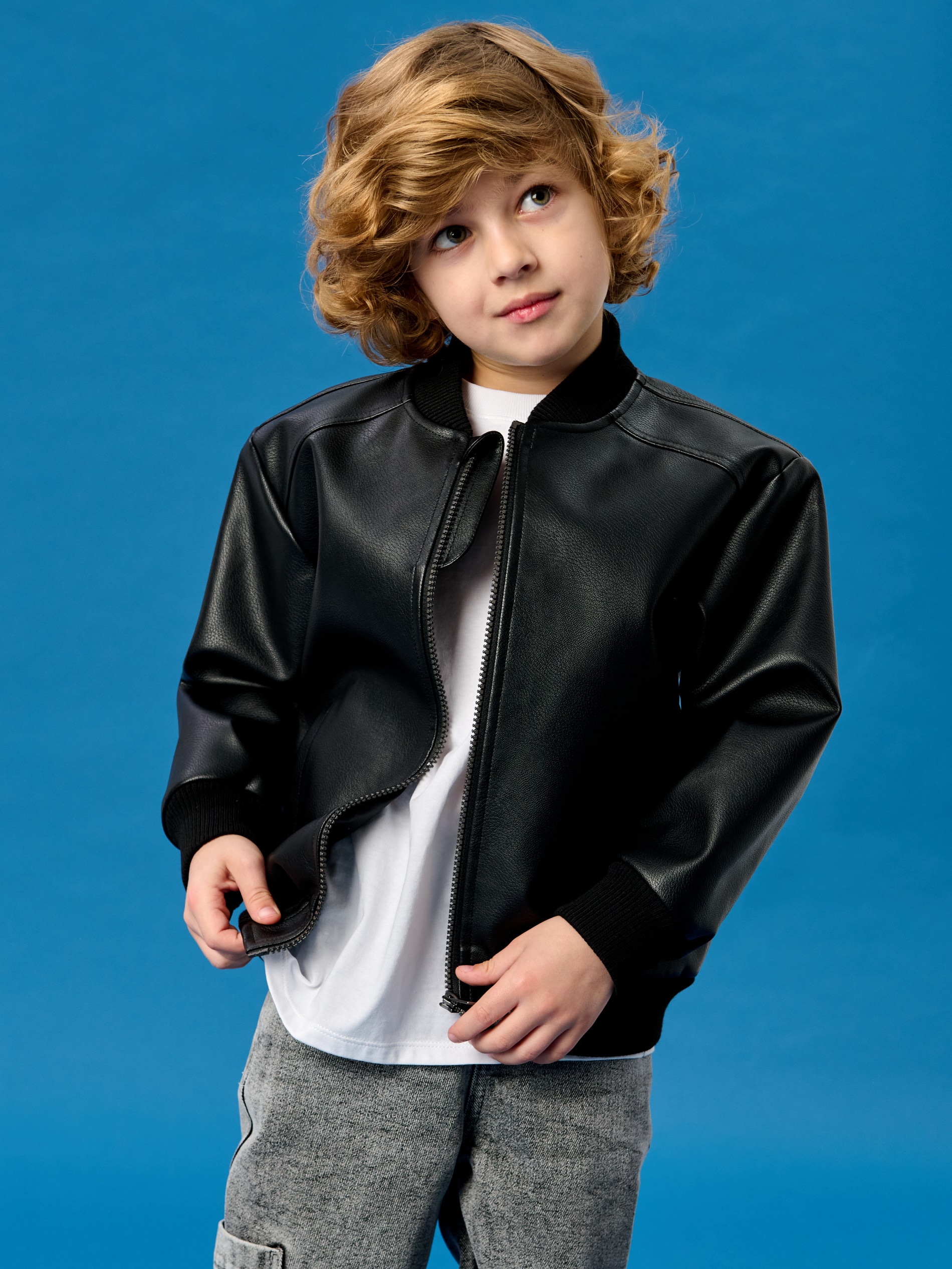 Sinsay - Kurtka bomberka z imitacji skóry - czarny