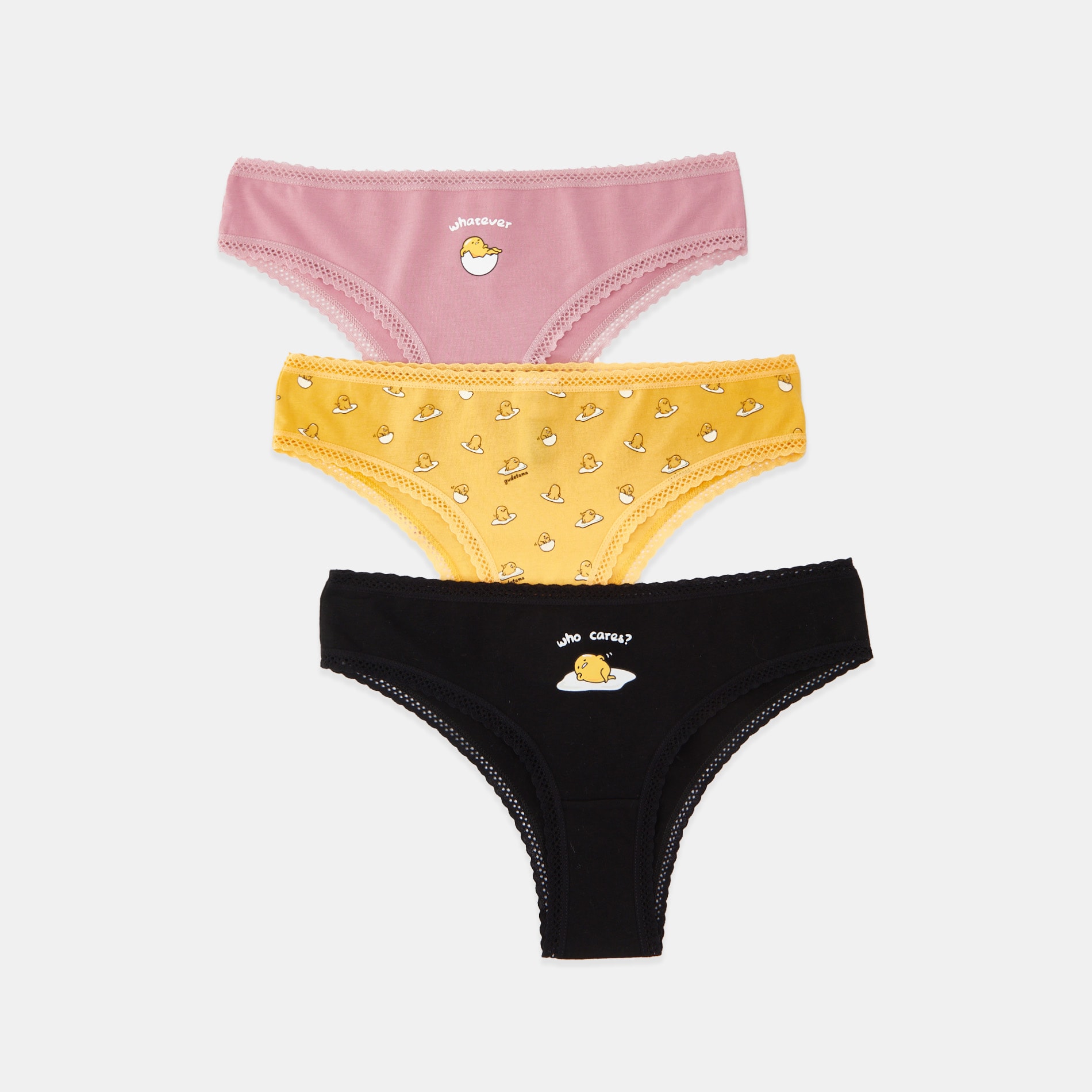 Sinsay - Set de 3 perechi de chiloți brazilieni Gudetama - Multicolor