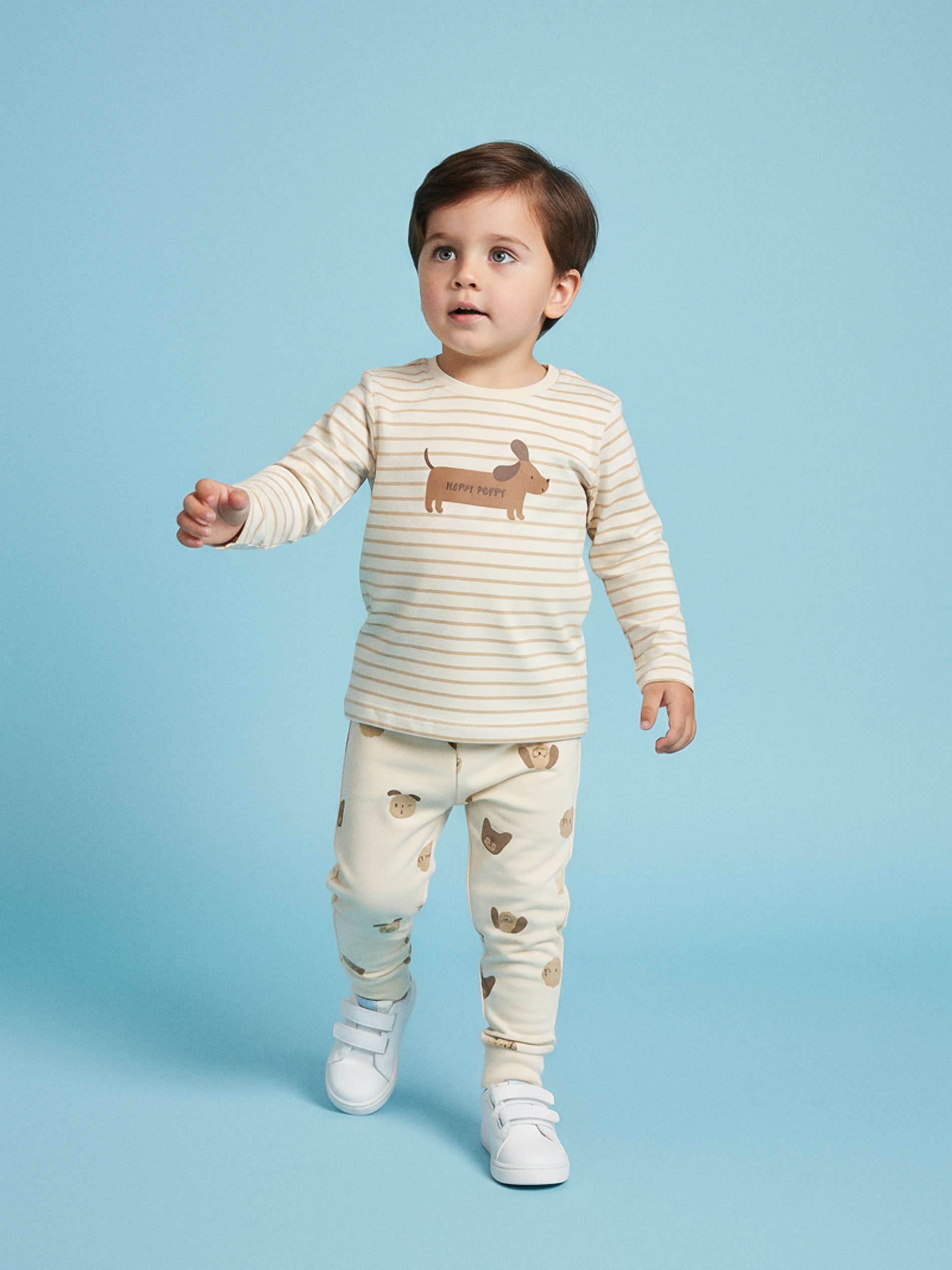 Sinsay - Zestaw bawełnianych koszulek z długim rękawem 2 pack - kremowy