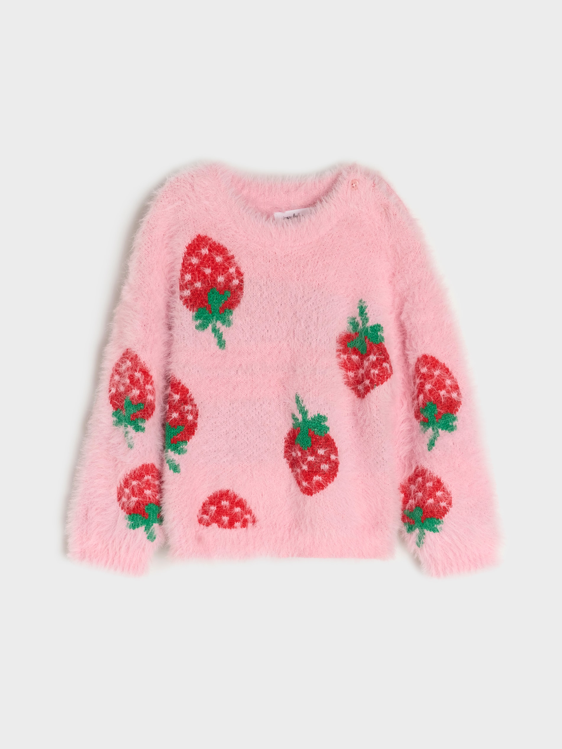 Sinsay - Sweter w truskawki - różowy
