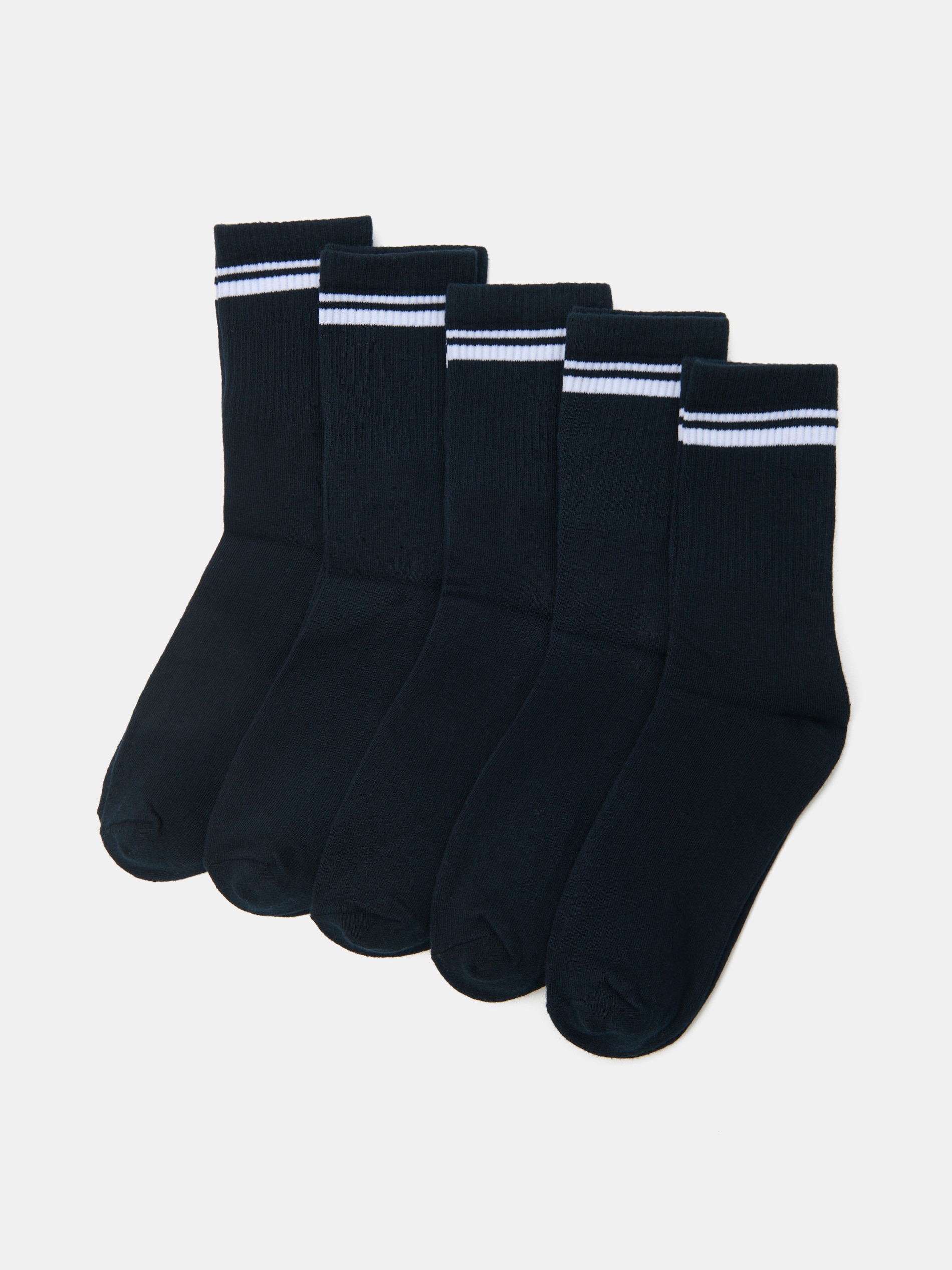 Sinsay - Prążkowane skarpetki 5 pack - granatowy