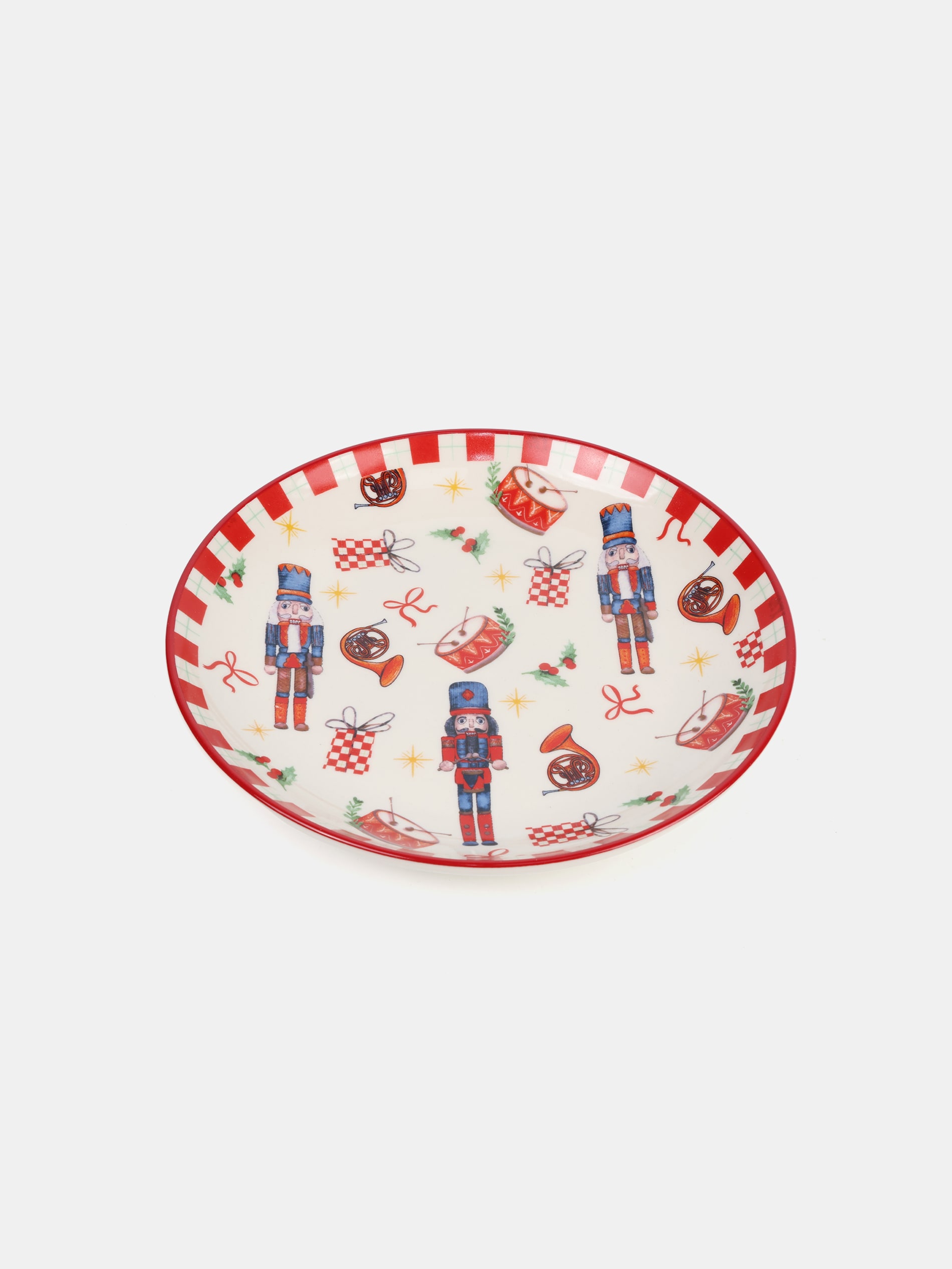 Sinsay - Χριστουγεννιάτικο κεραμικό πιάτο με μοτίβο καρυοθραύστη - λευκο φωτογραφία