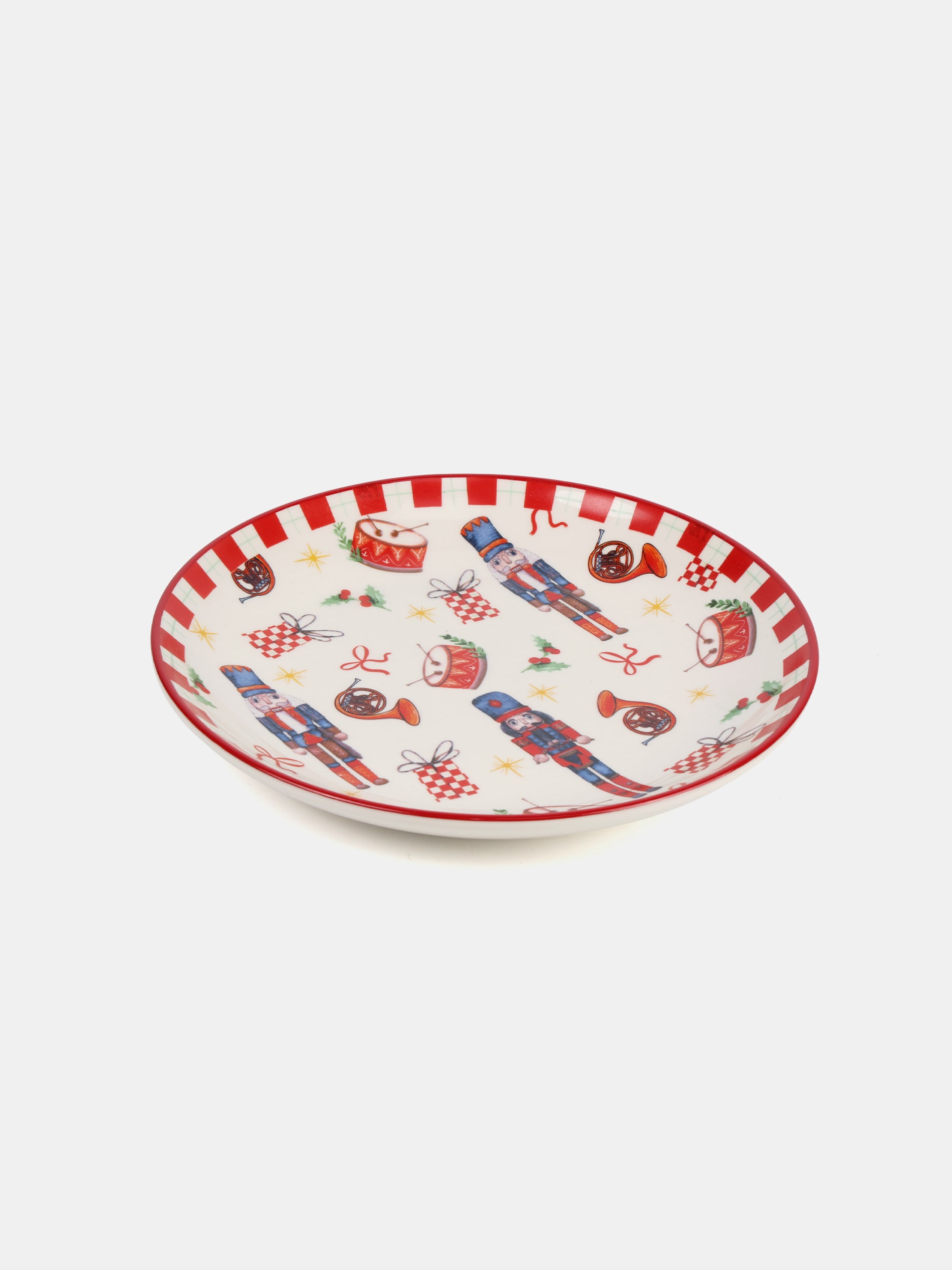 Sinsay - Χριστουγεννιάτικο κεραμικό πιάτο με μοτίβο καρυοθραύστη - λευκο φωτογραφία