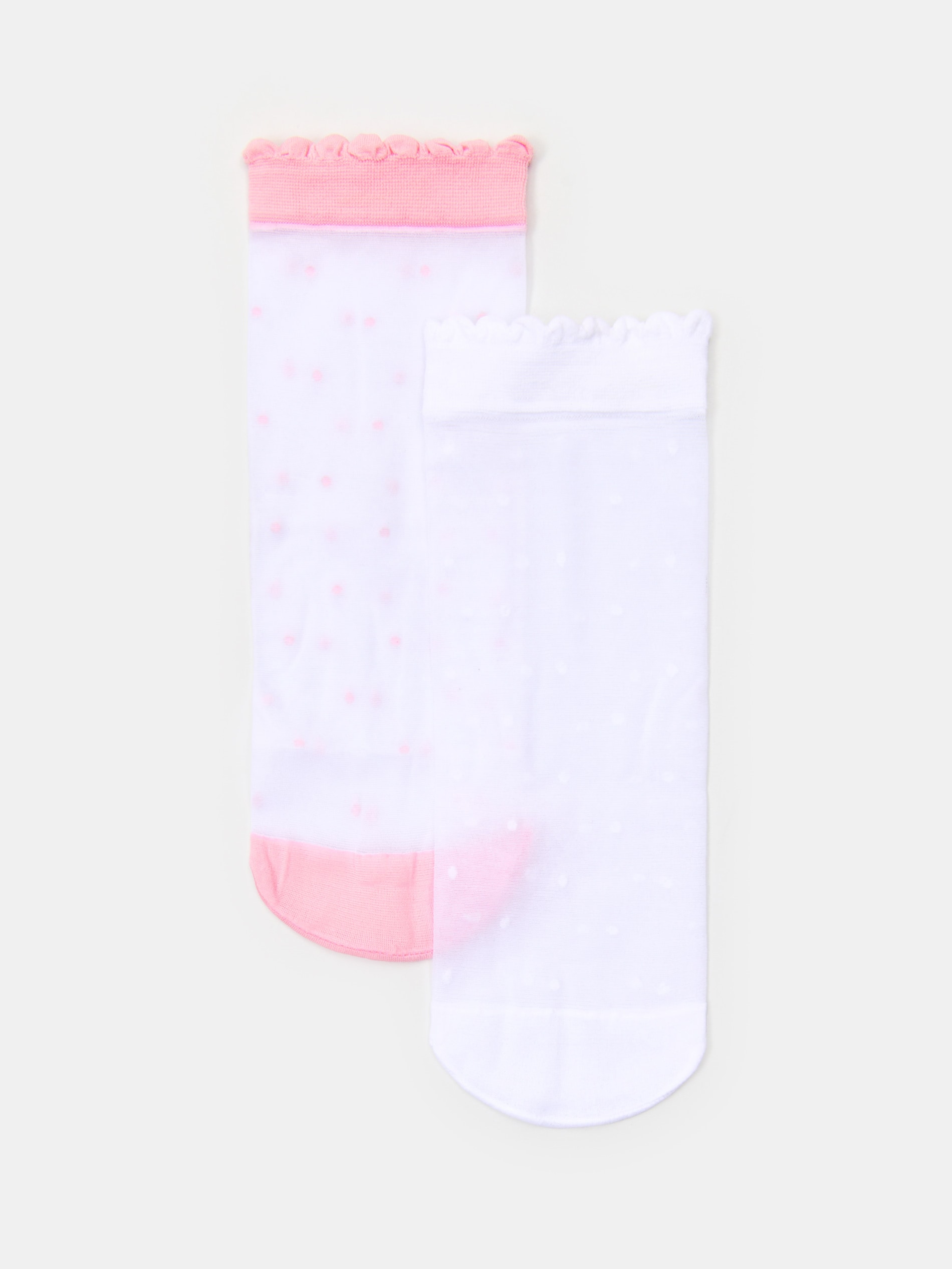 Sinsay - Transparentne skarpetki 2 pack - biały