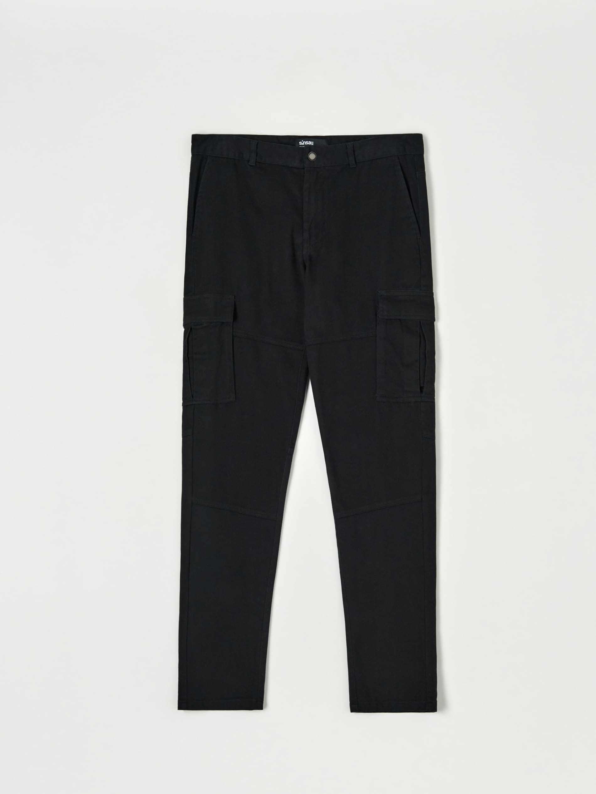 Sinsay - Spodnie slim cargo - czarny