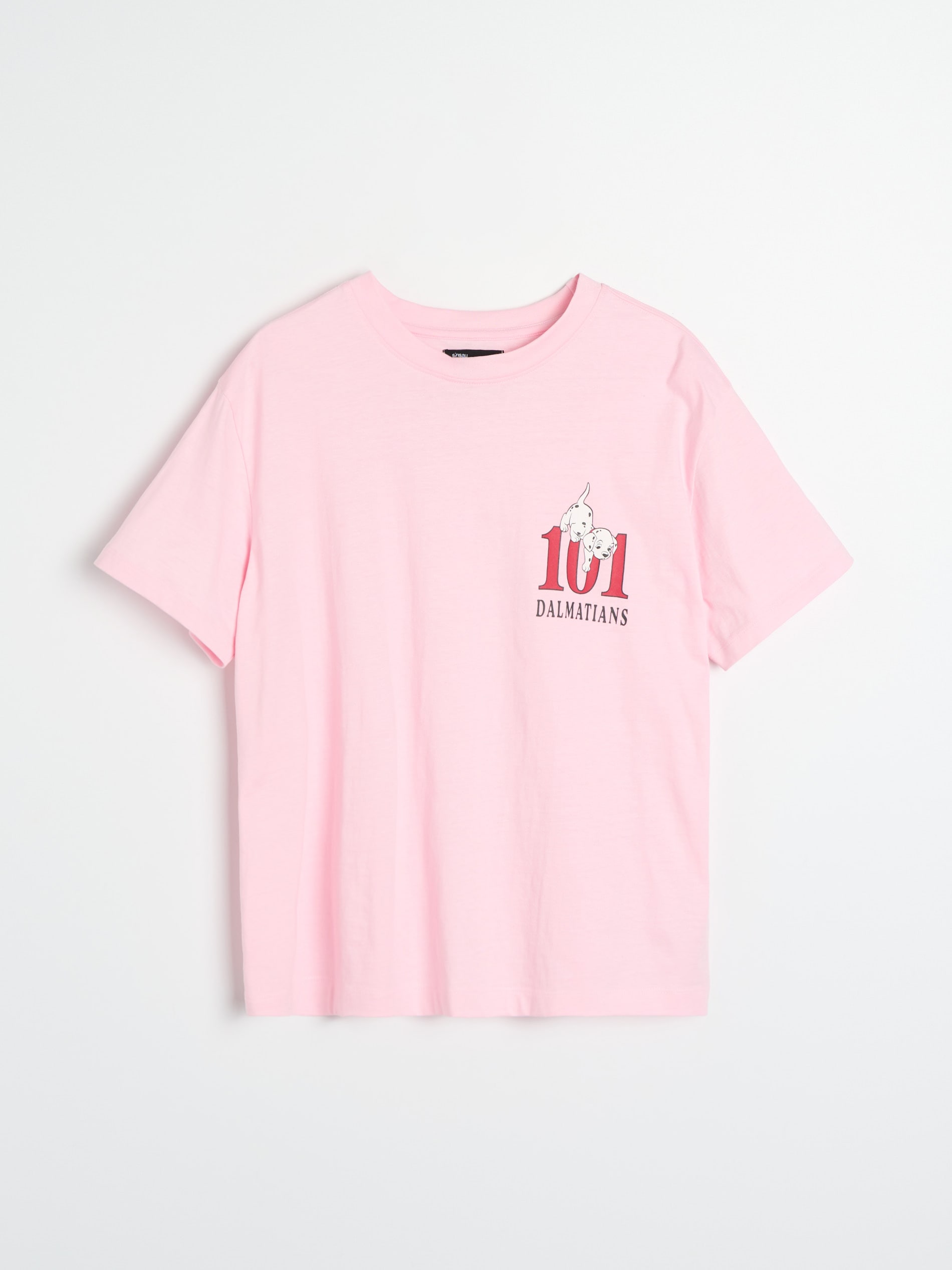 Sinsay - Bawełniana koszulka z nadrukiem 101 Dalmatians - różowy