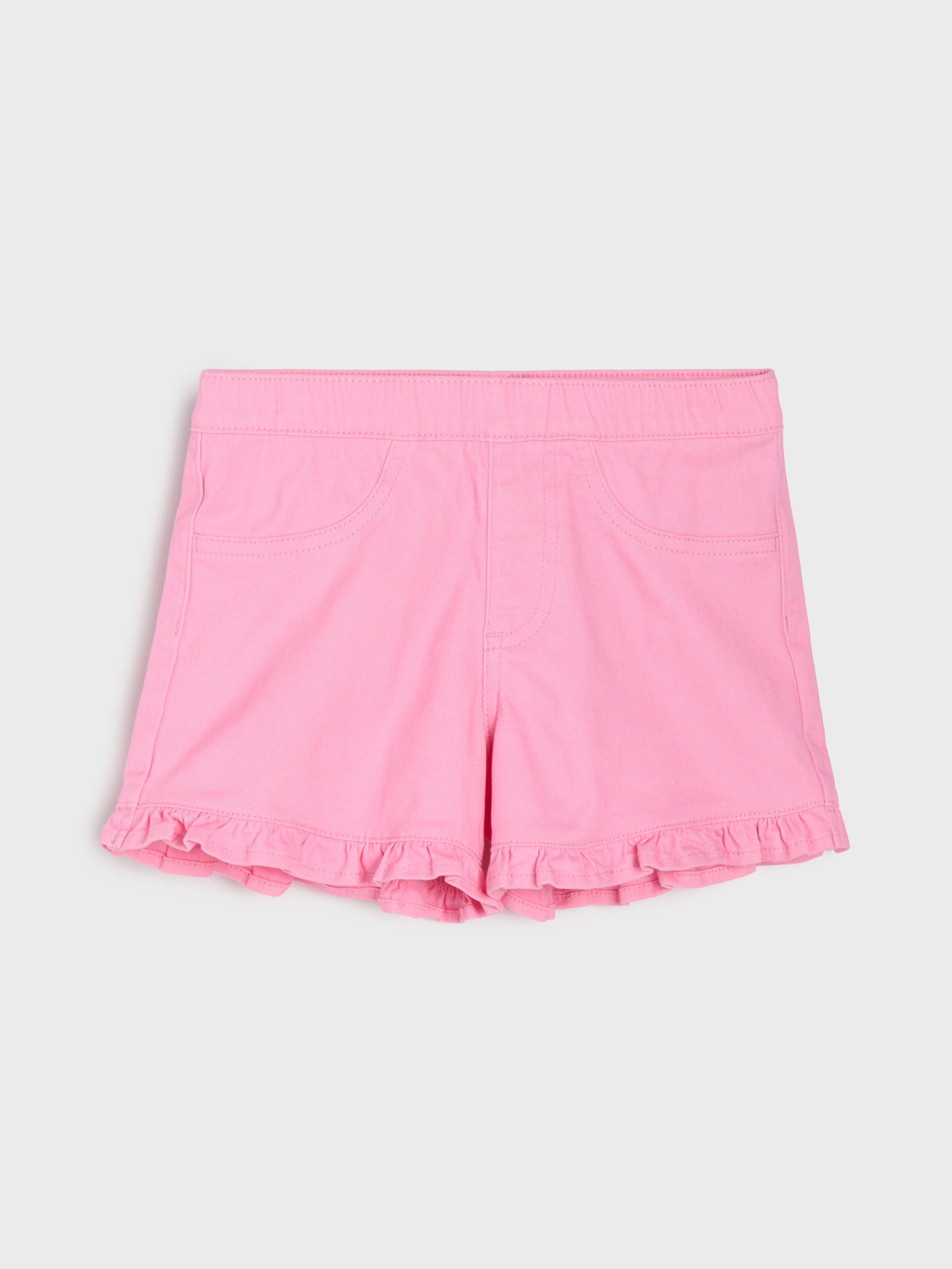 Sinsay - Bawełniane szorty z ozdobnymi falbanami - różowy