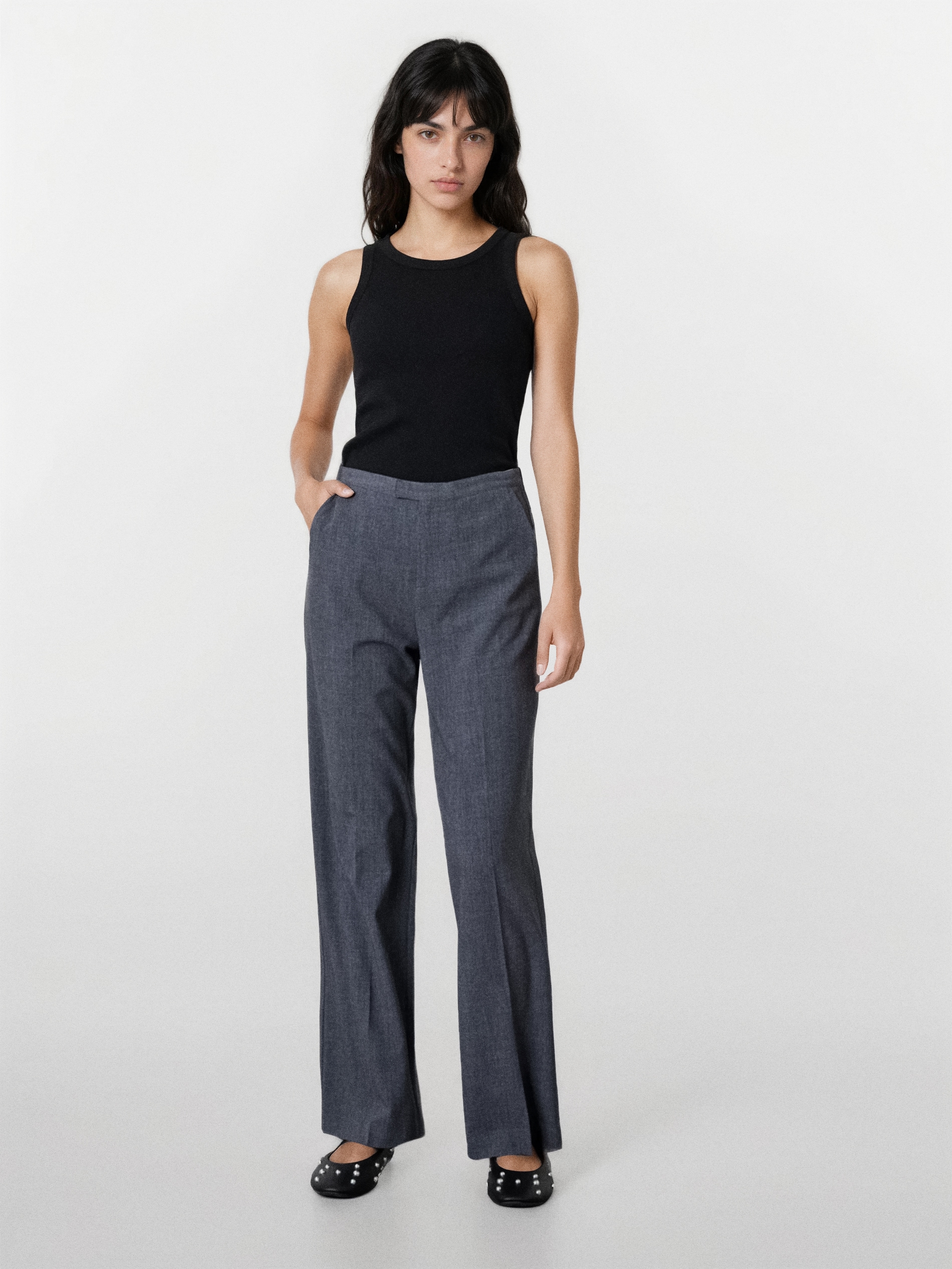 Sinsay - Eleganckie spodnie z kantem - szary