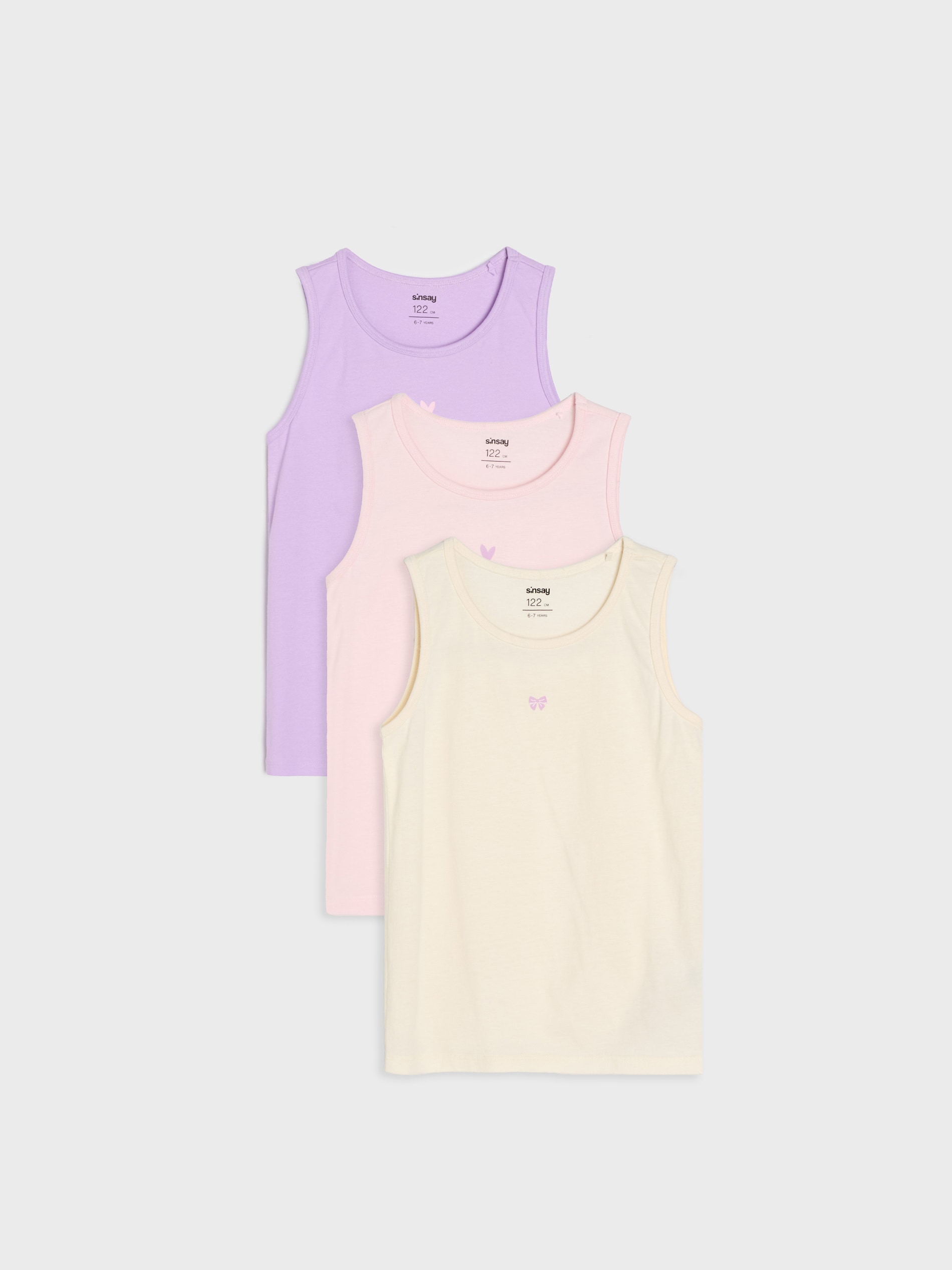 Sinsay - Bawełniana koszulka z nadrukiem 3 pack - wielobarwny