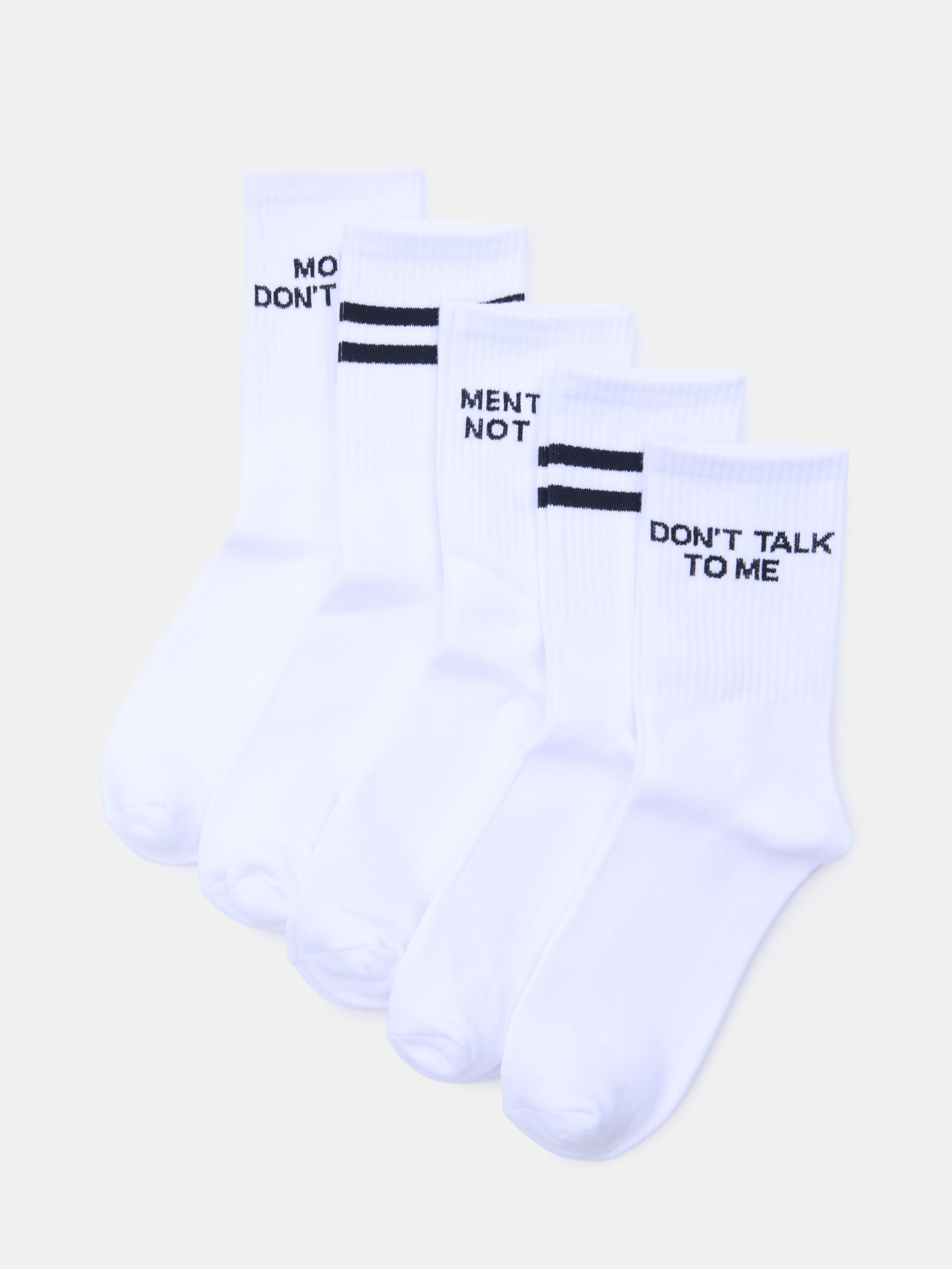 Sinsay - Prążkowane skarpetki 5 pack - biały