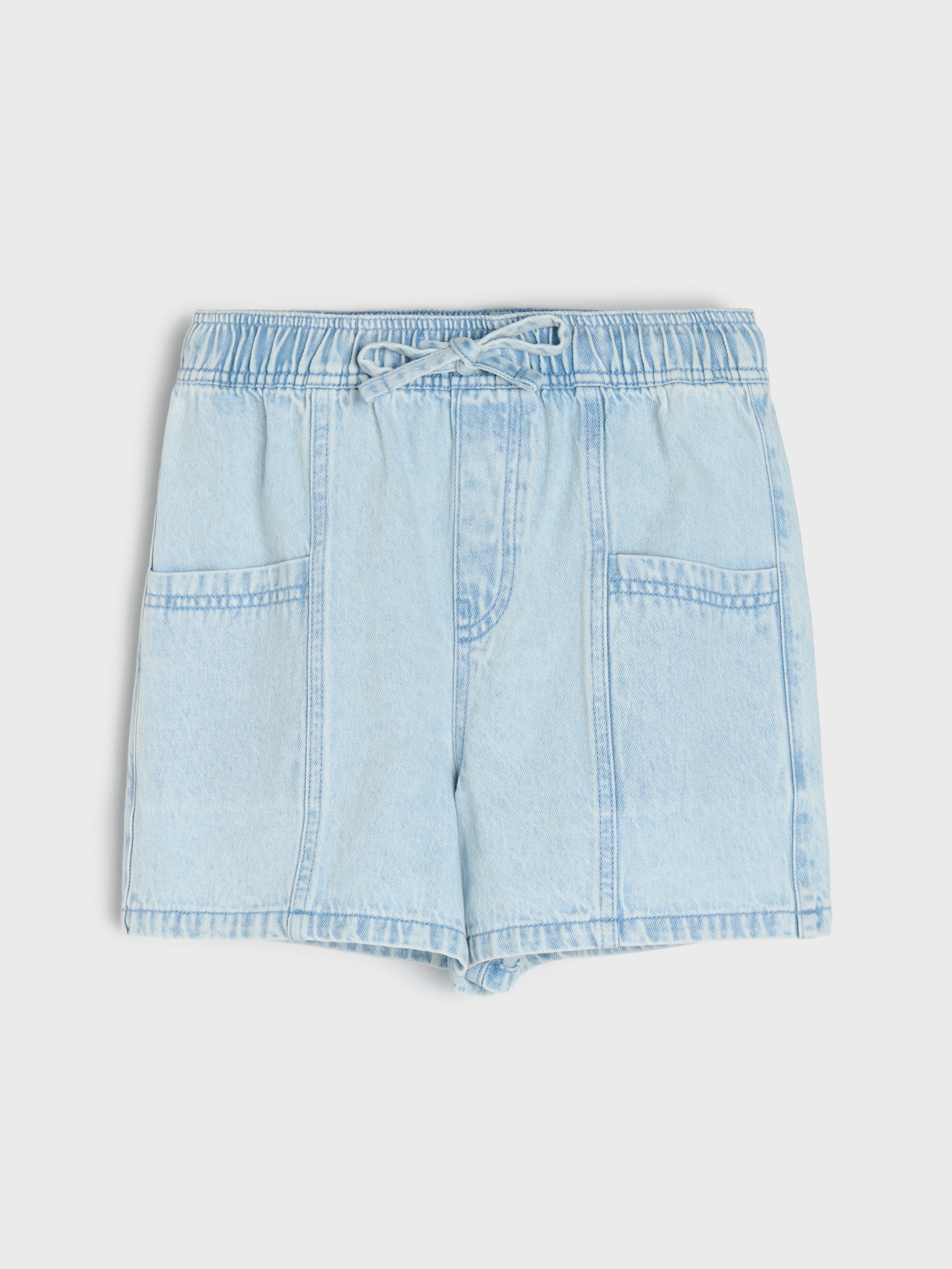 Sinsay - Jeansowe szorty z wiązaniem - niebieski