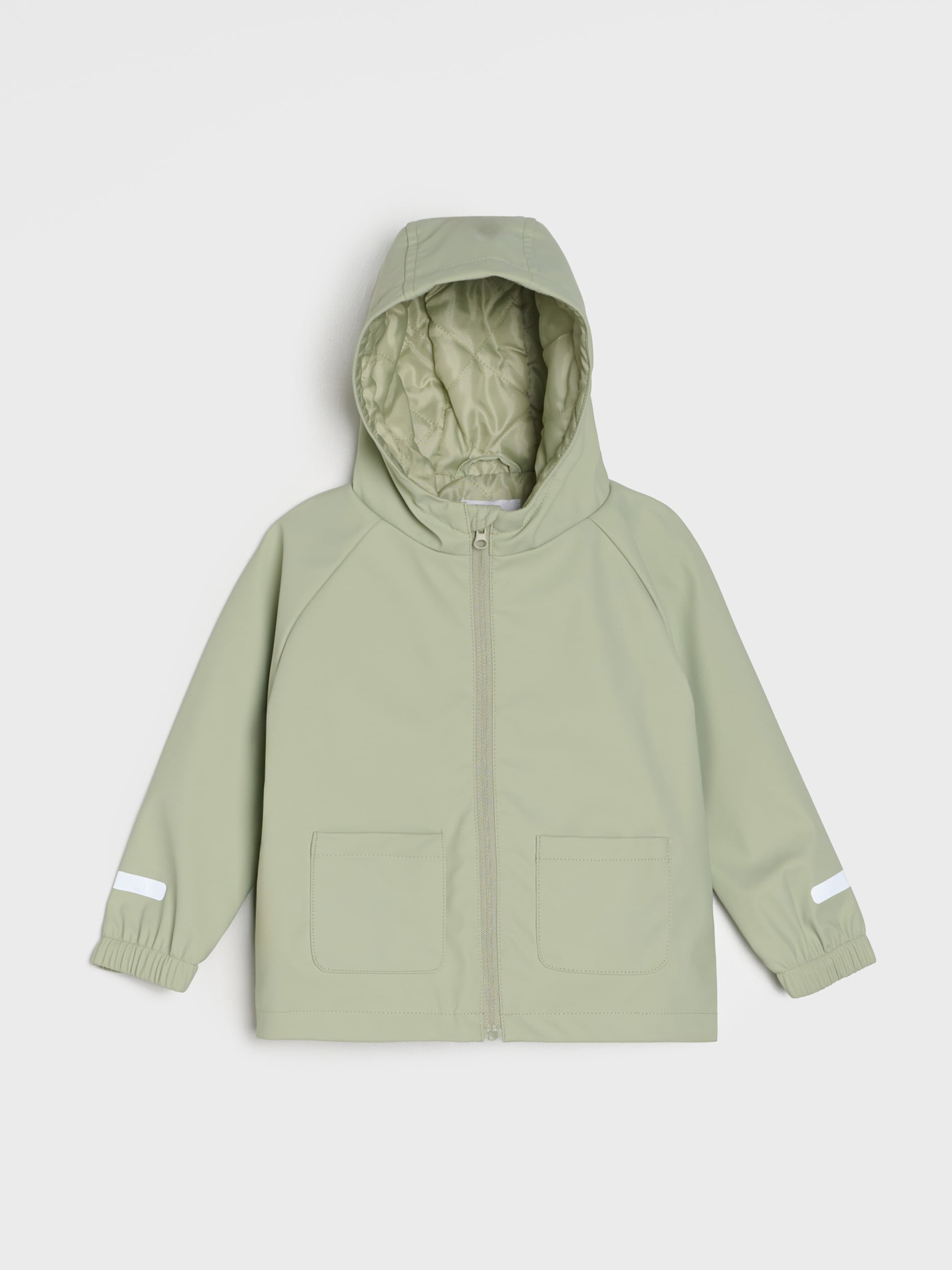 Sinsay - Kurtka softshell z kapturem i odblaskowymi elementami - zielony