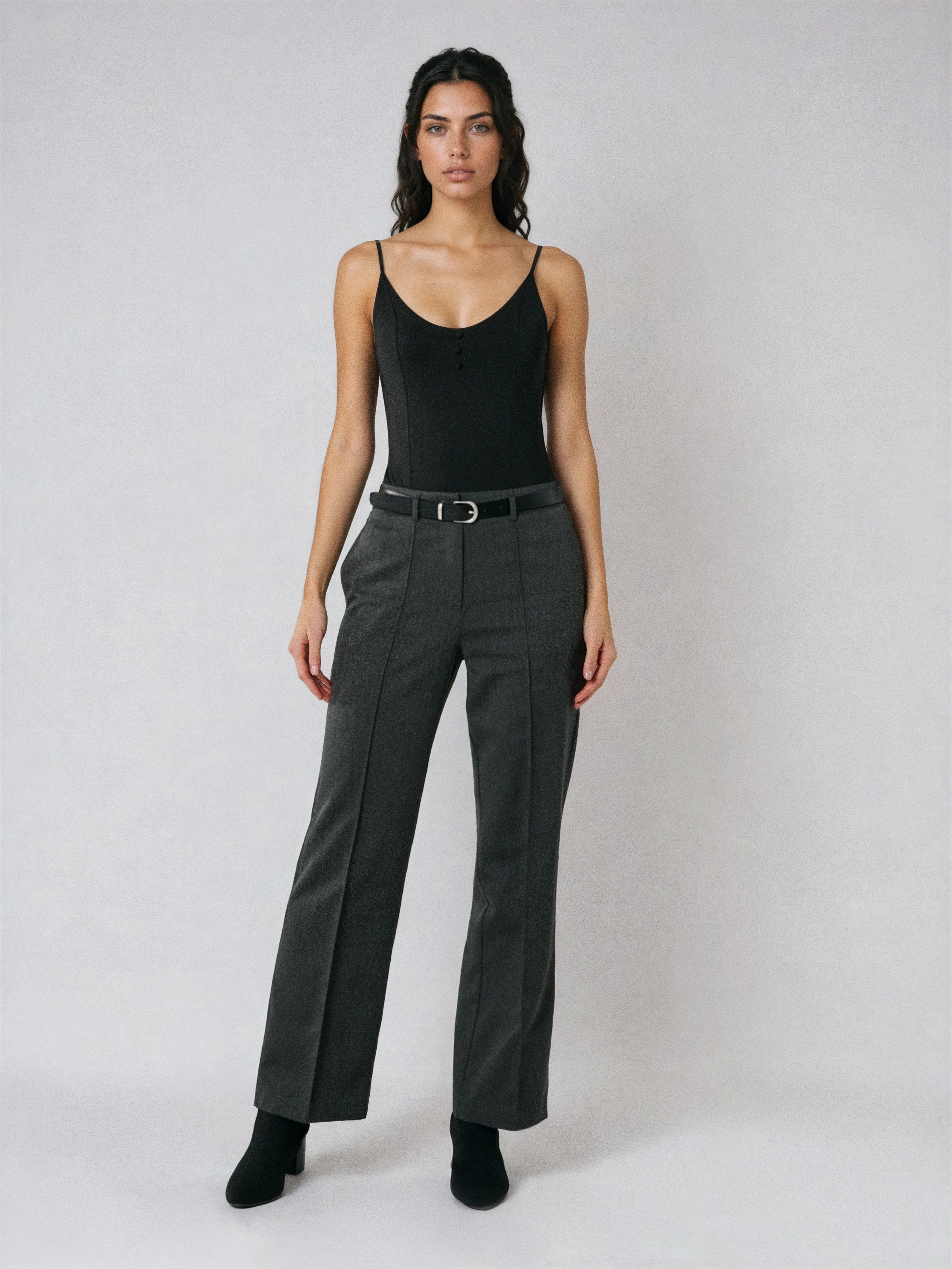 Sinsay - Spodnie z przeszytym kantem - szary