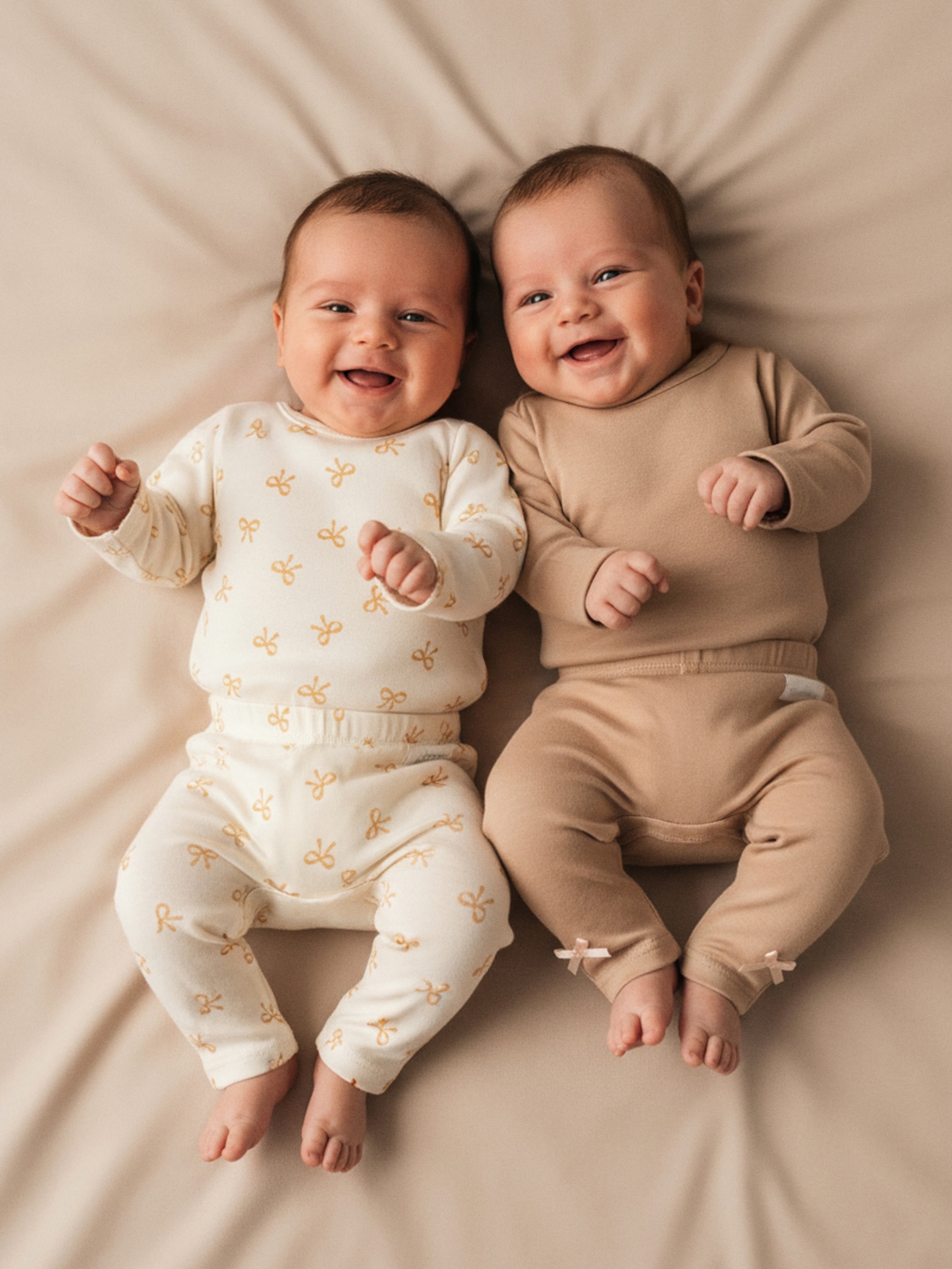 Sinsay - Σετ με 2 βαμβακερά κορμάκια - κρεμ φωτογραφία