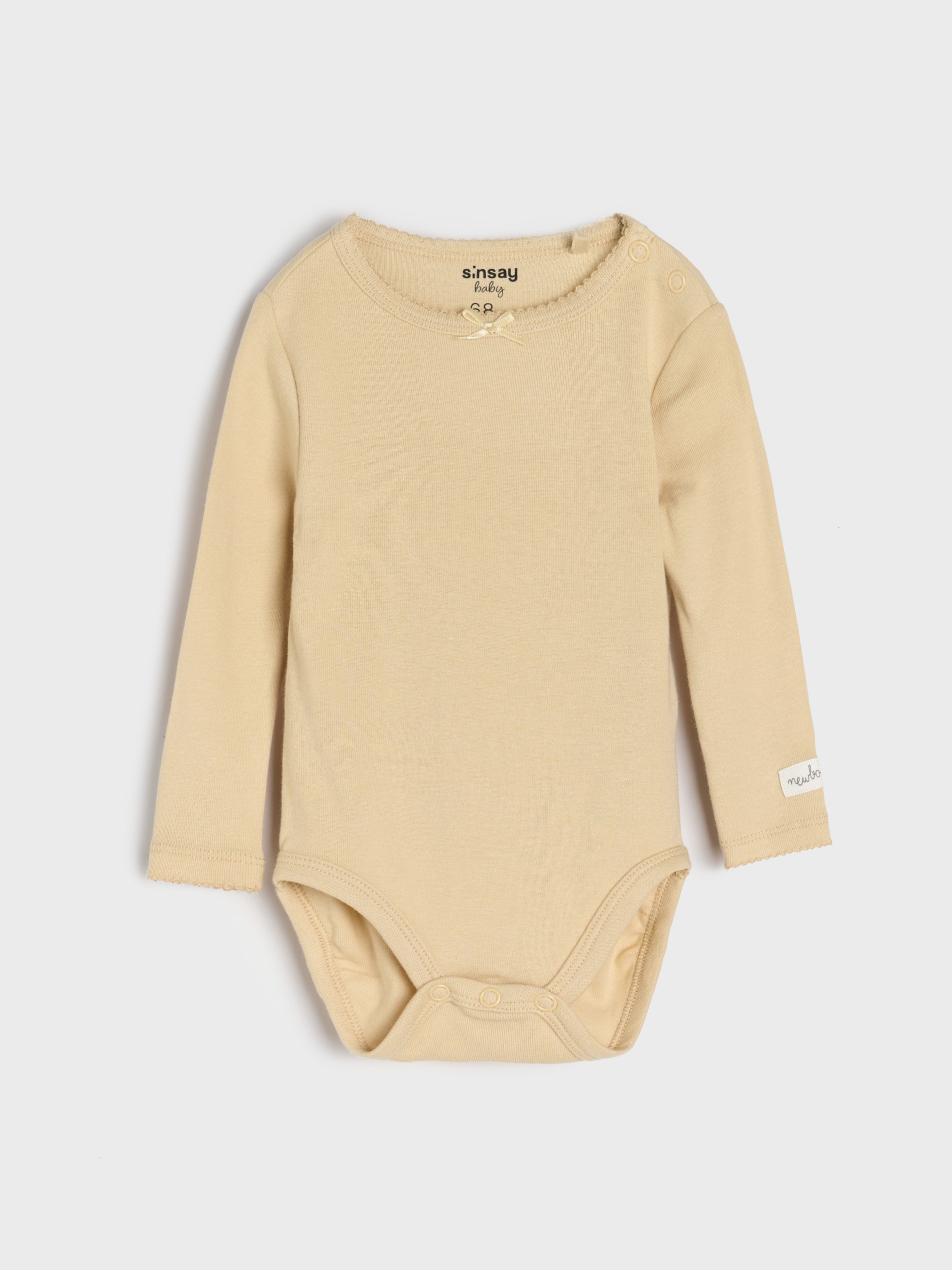 Sinsay - Σετ με 2 βαμβακερά κορμάκια - κρεμ φωτογραφία