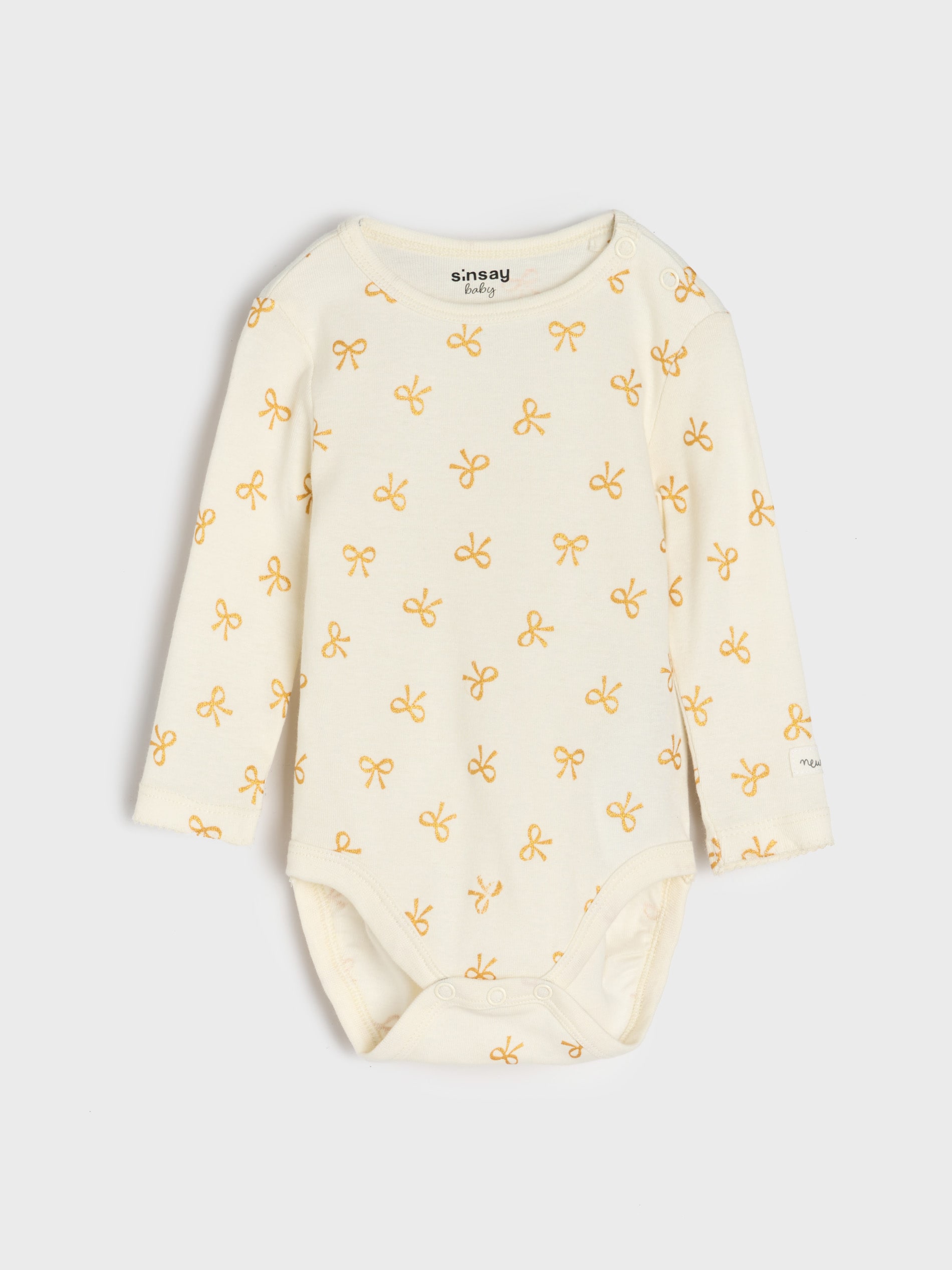 Sinsay - Σετ με 2 βαμβακερά κορμάκια - κρεμ φωτογραφία