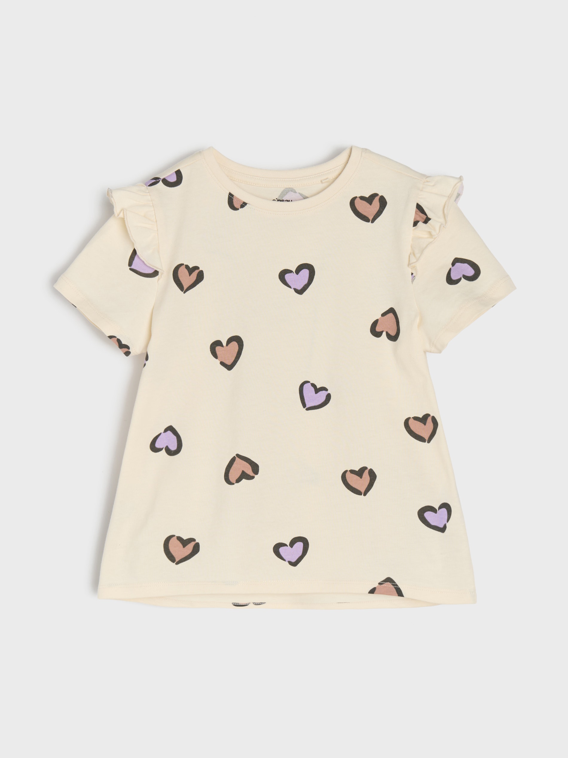 Sinsay - Bawełniana koszulka ze wzorem w serca - wielobarwny