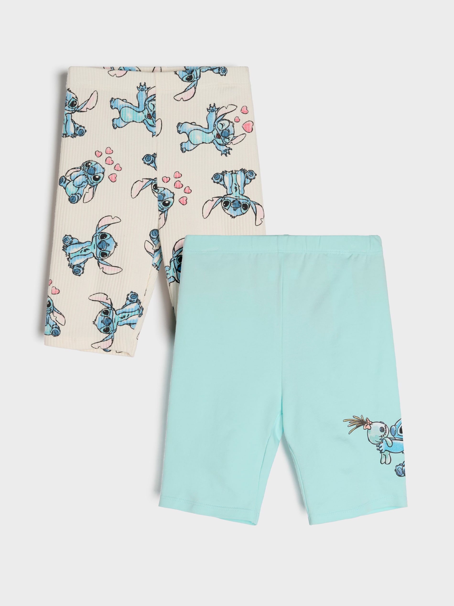 Sinsay - Krótkie legginsy 2 pack Lilo & Stitch - błękitny