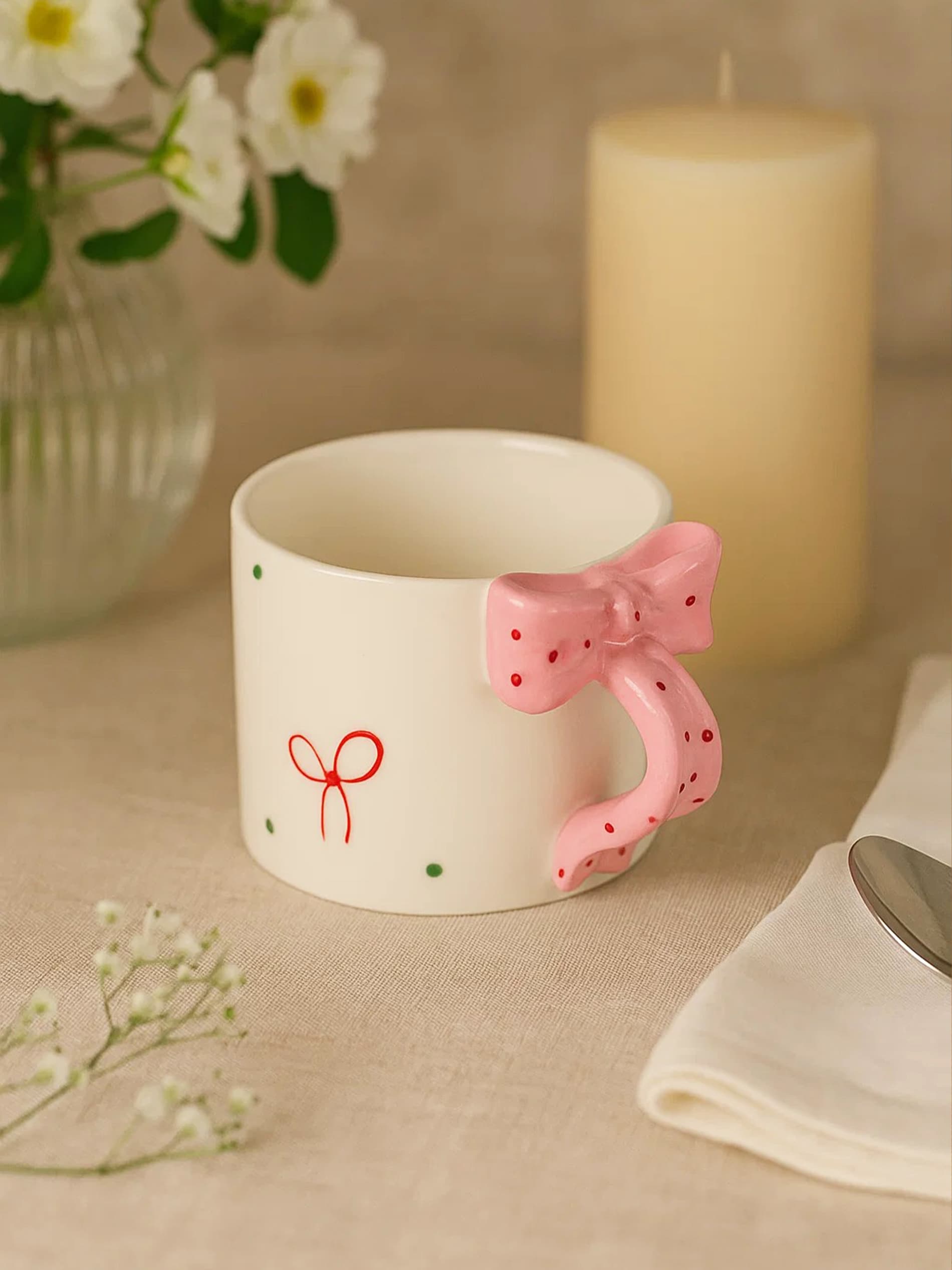 Sinsay - Κούπα με φιόγκο - ροζ παστελ φωτογραφία