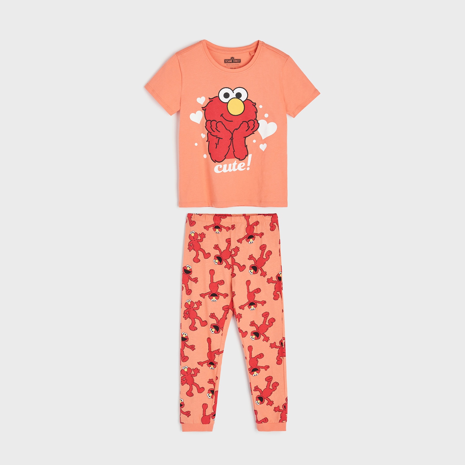 Sinsay - Set pijamale Sesame Street - Oranj