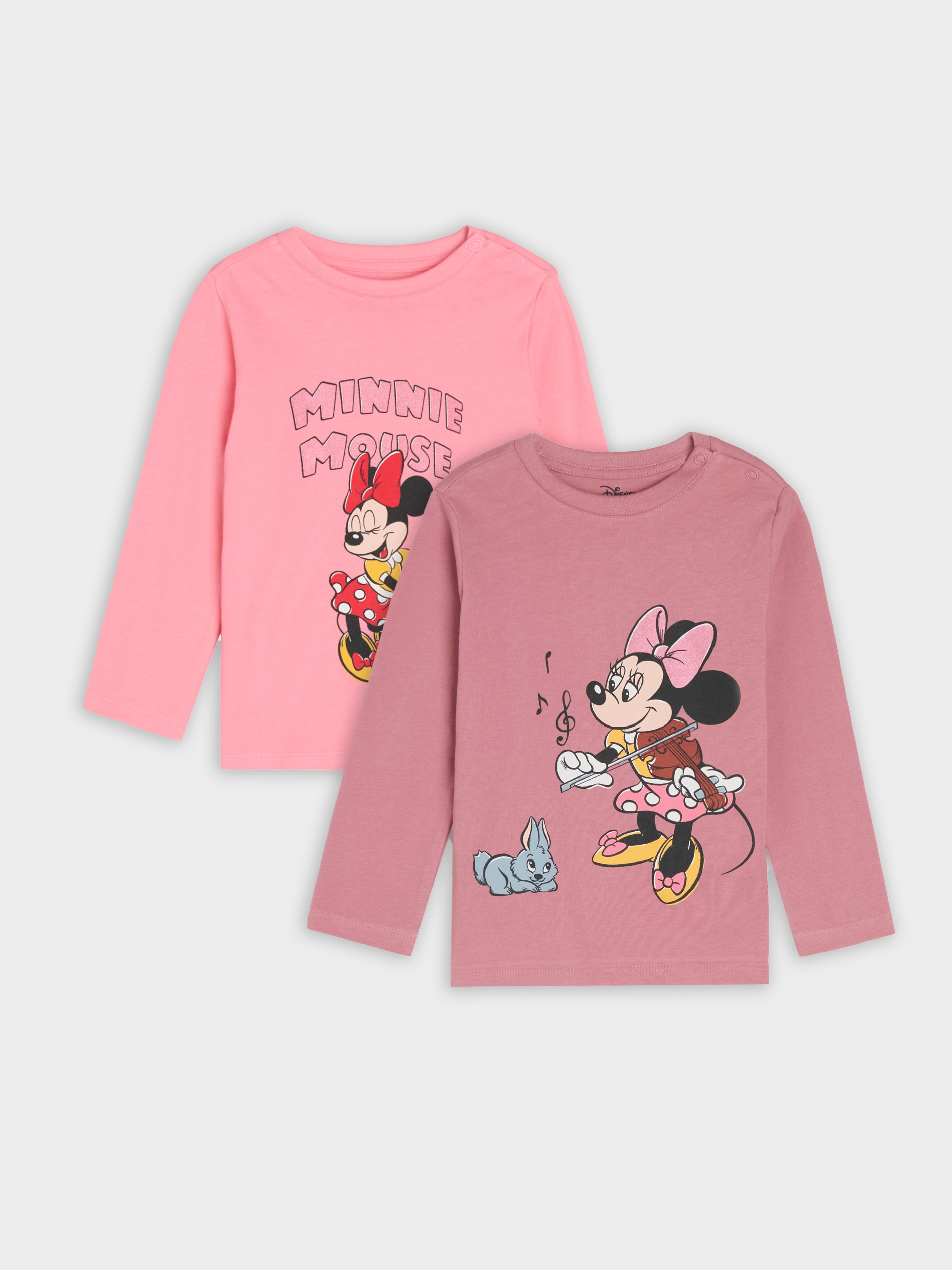 Sinsay - Majica Z Dolgimi Rokavi 2 Pack Minnie Mouse - Vroče Roza