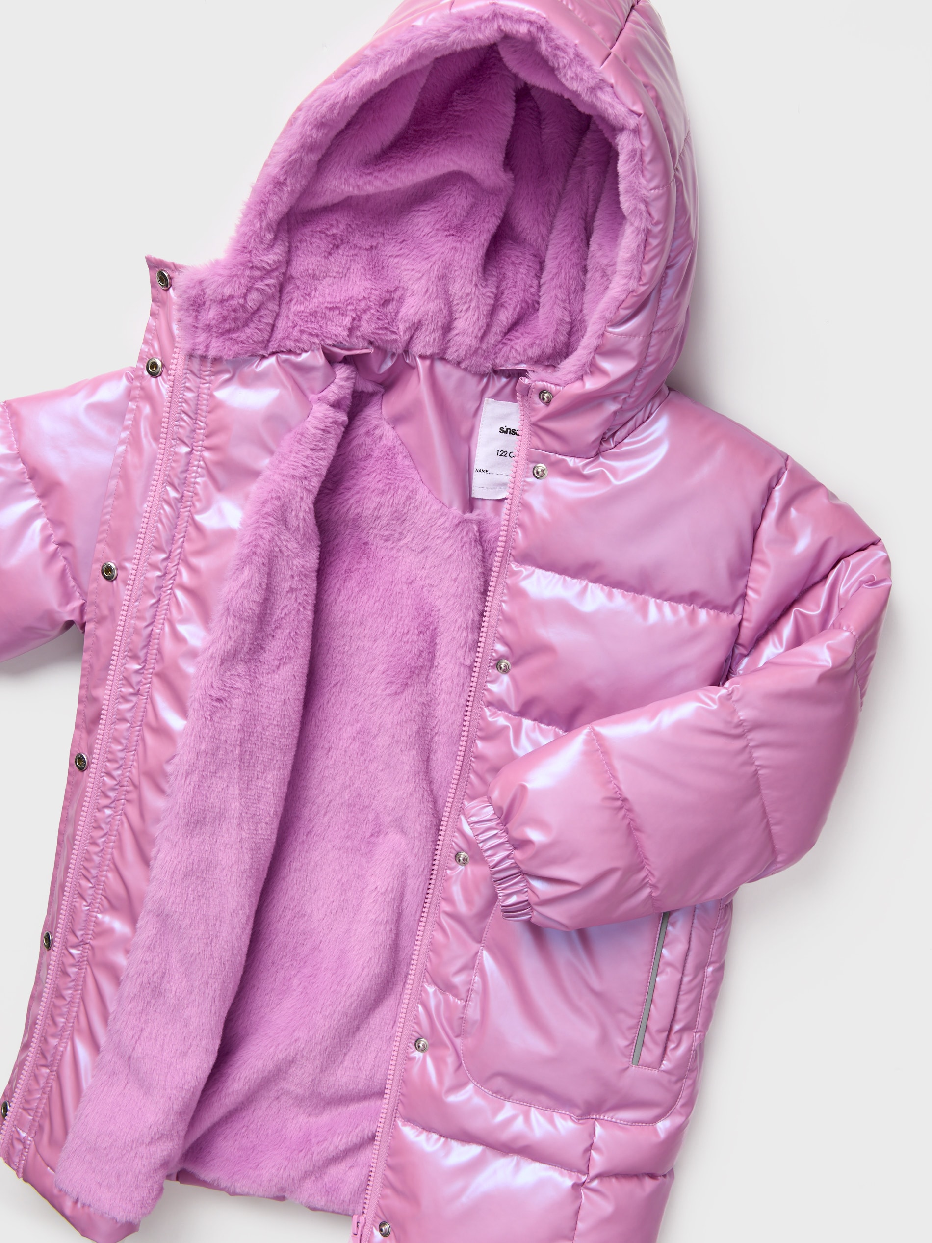 Sinsay - Ραμμένο παλτό με τεχνητό χνούδι - ροζ παστελ φωτογραφία