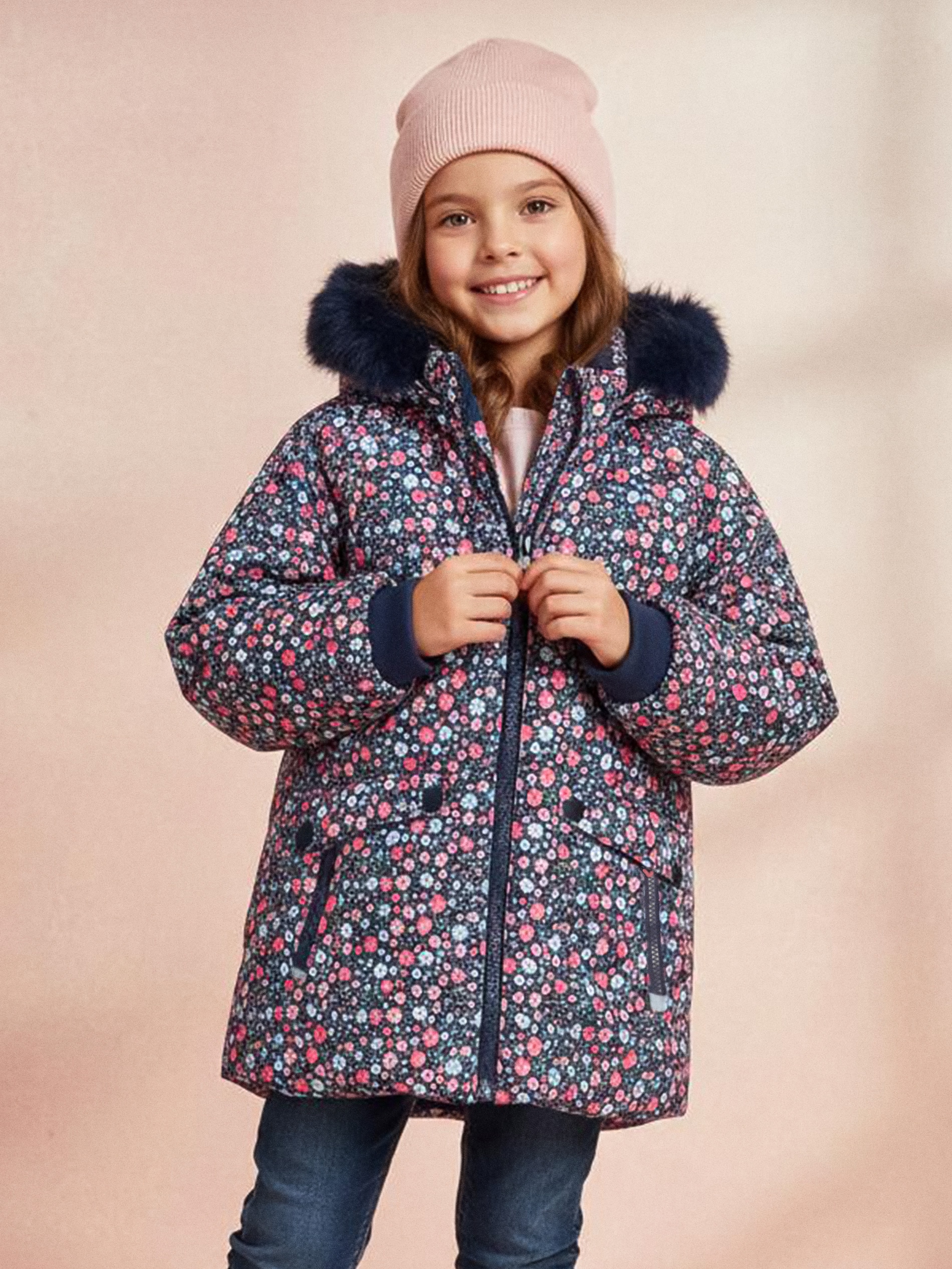 Sinsay - Kurtka ocieplana z kapturem - granatowy