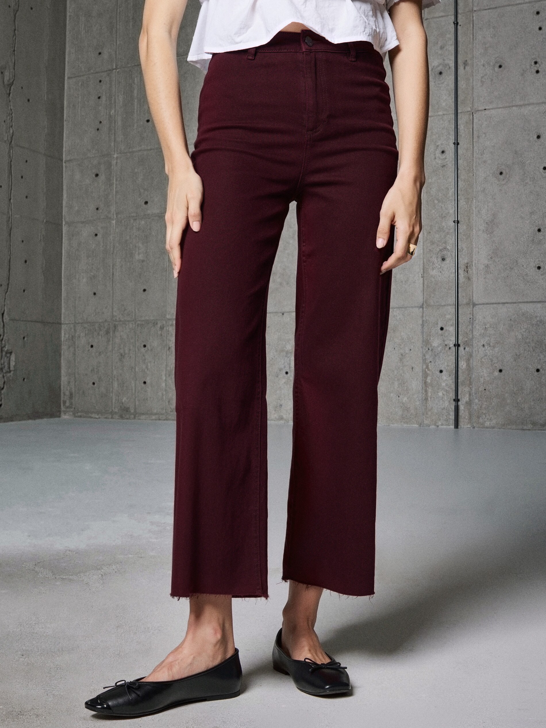 Sinsay - Jeansy culotte z wysokim stanem - brązowy