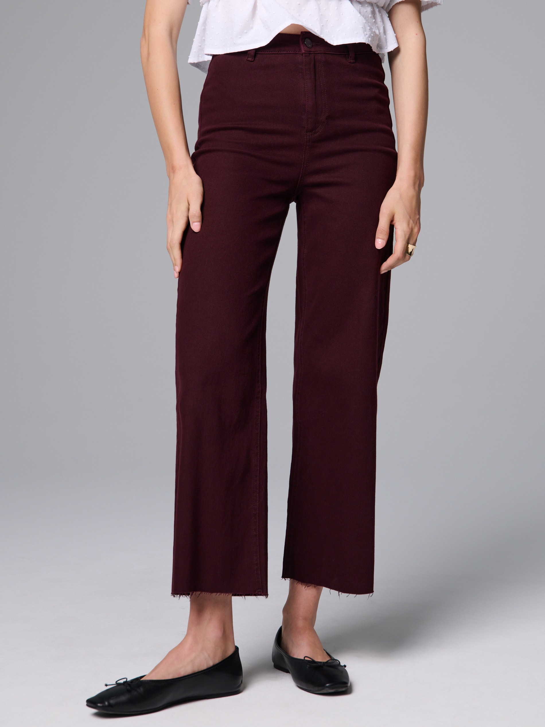 Sinsay - Jeansy culotte z wysokim stanem - brązowy