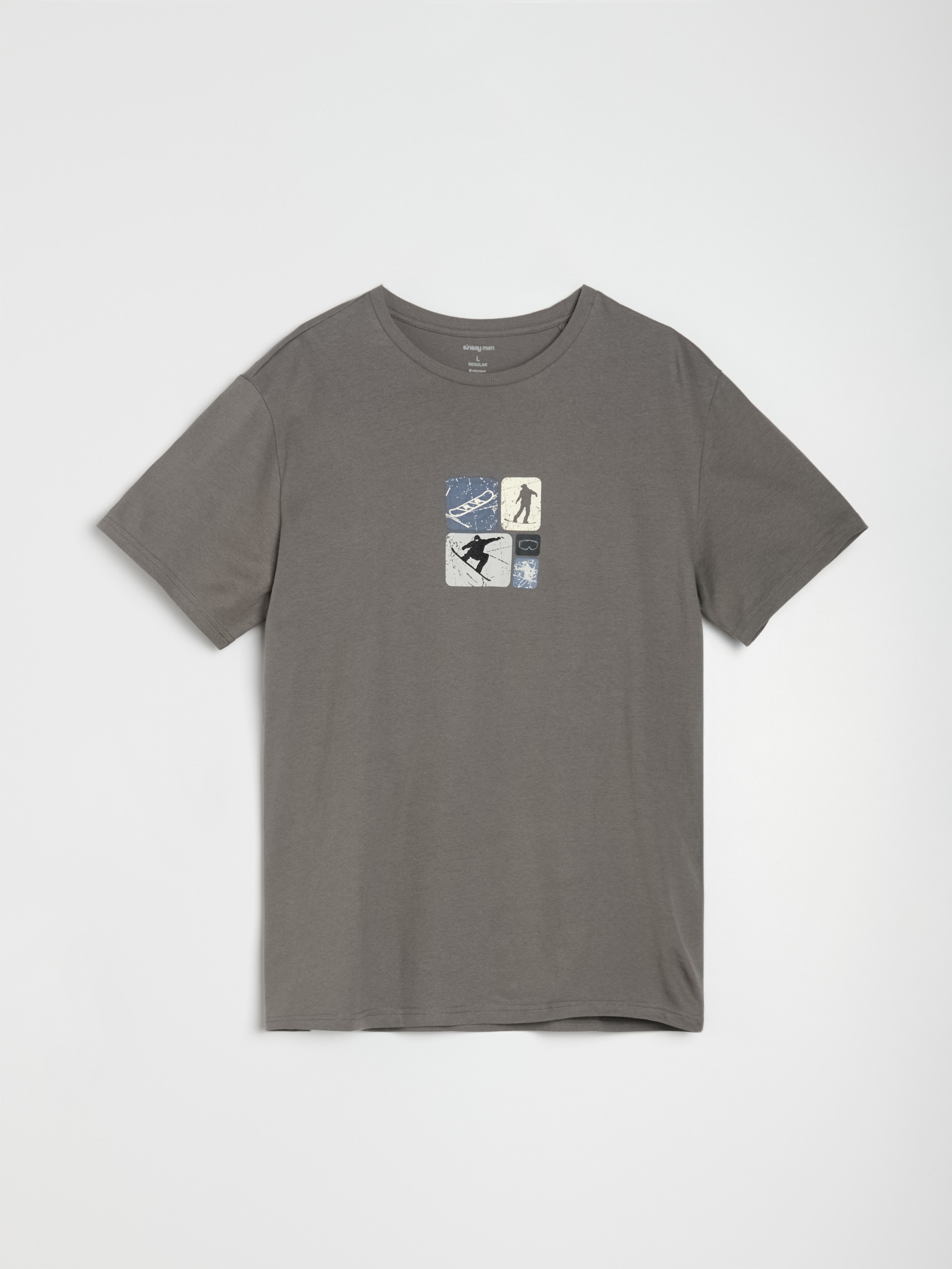 Sinsay - Βαμβακερό μπλουζάκι με στάμπα - σκουρο γκρι φωτογραφία