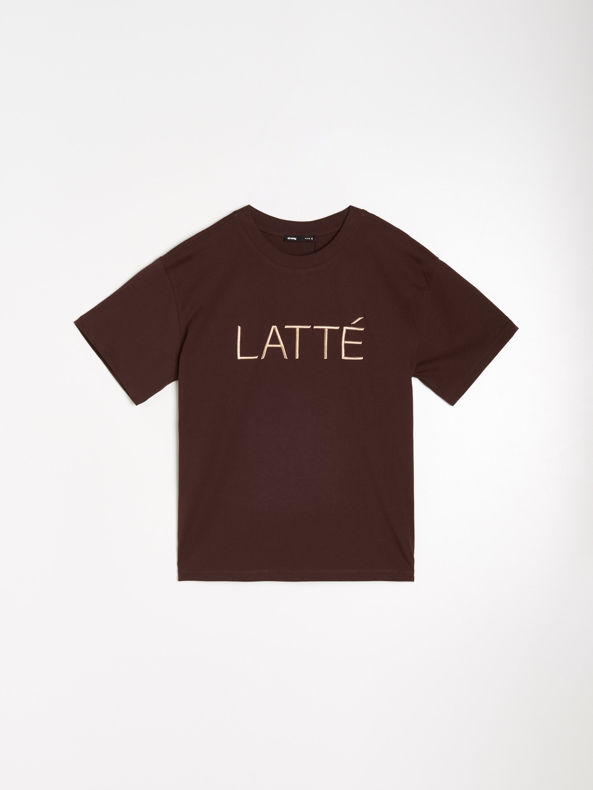 Sinsay - Μπλούζα με κεντημένη λεπτομέρεια - καφέ φωτογραφία