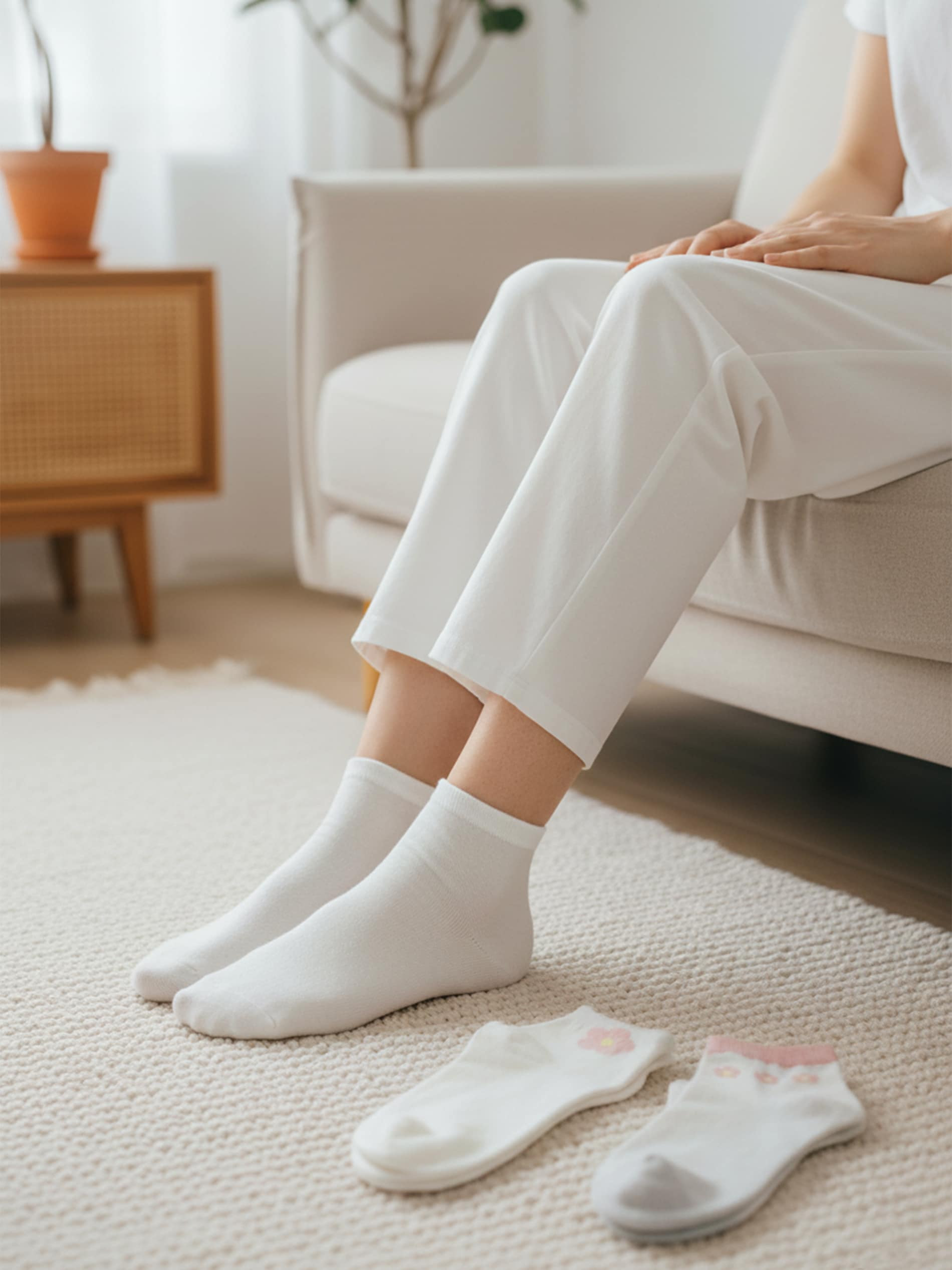 Sinsay - Zestaw krótkich skarpetek z kwiatowym motywem 3 pack - wielobarwny