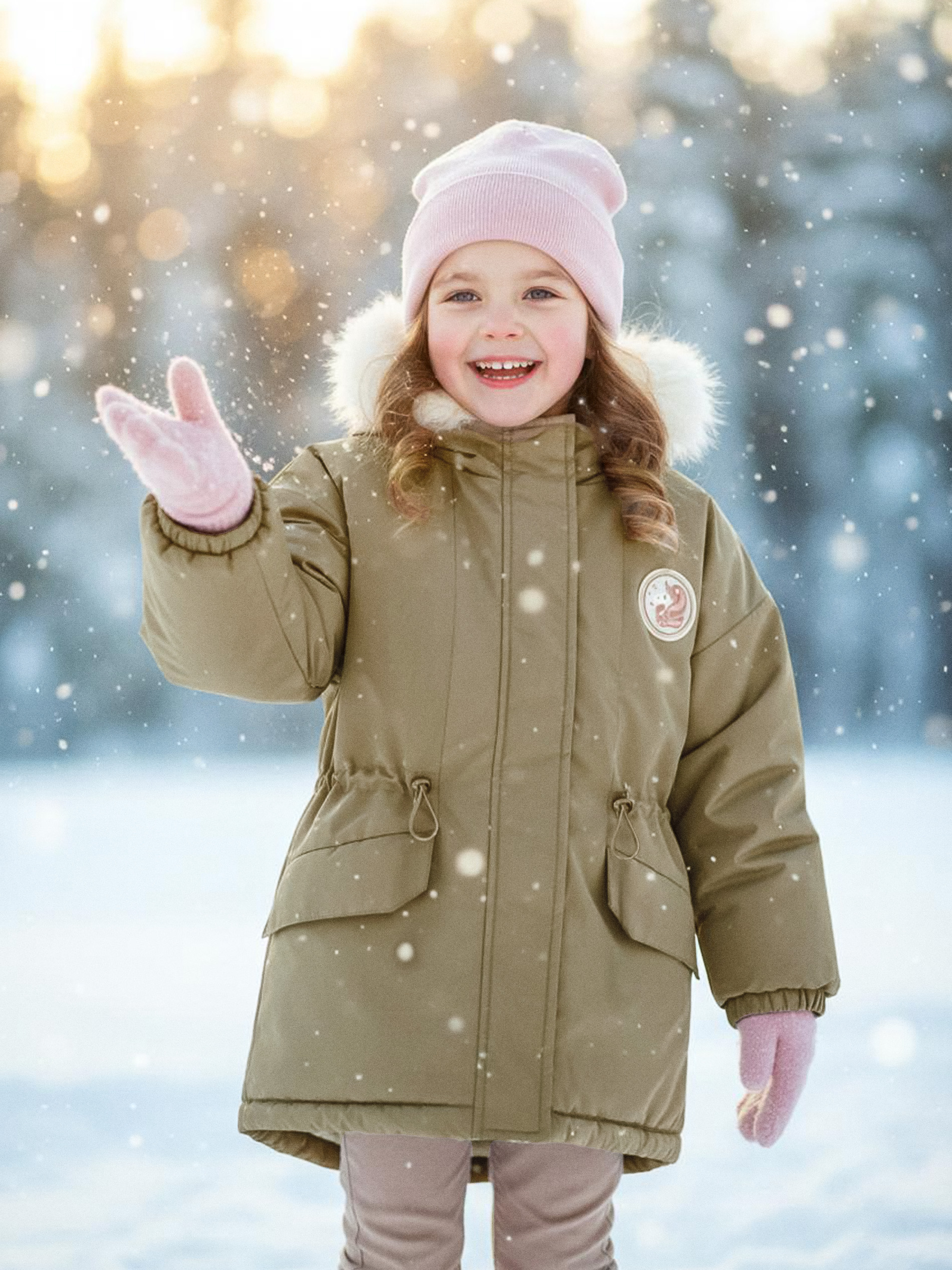 Sinsay - Μπουφάν με τεχνητό γούνινο - χακί φωτογραφία