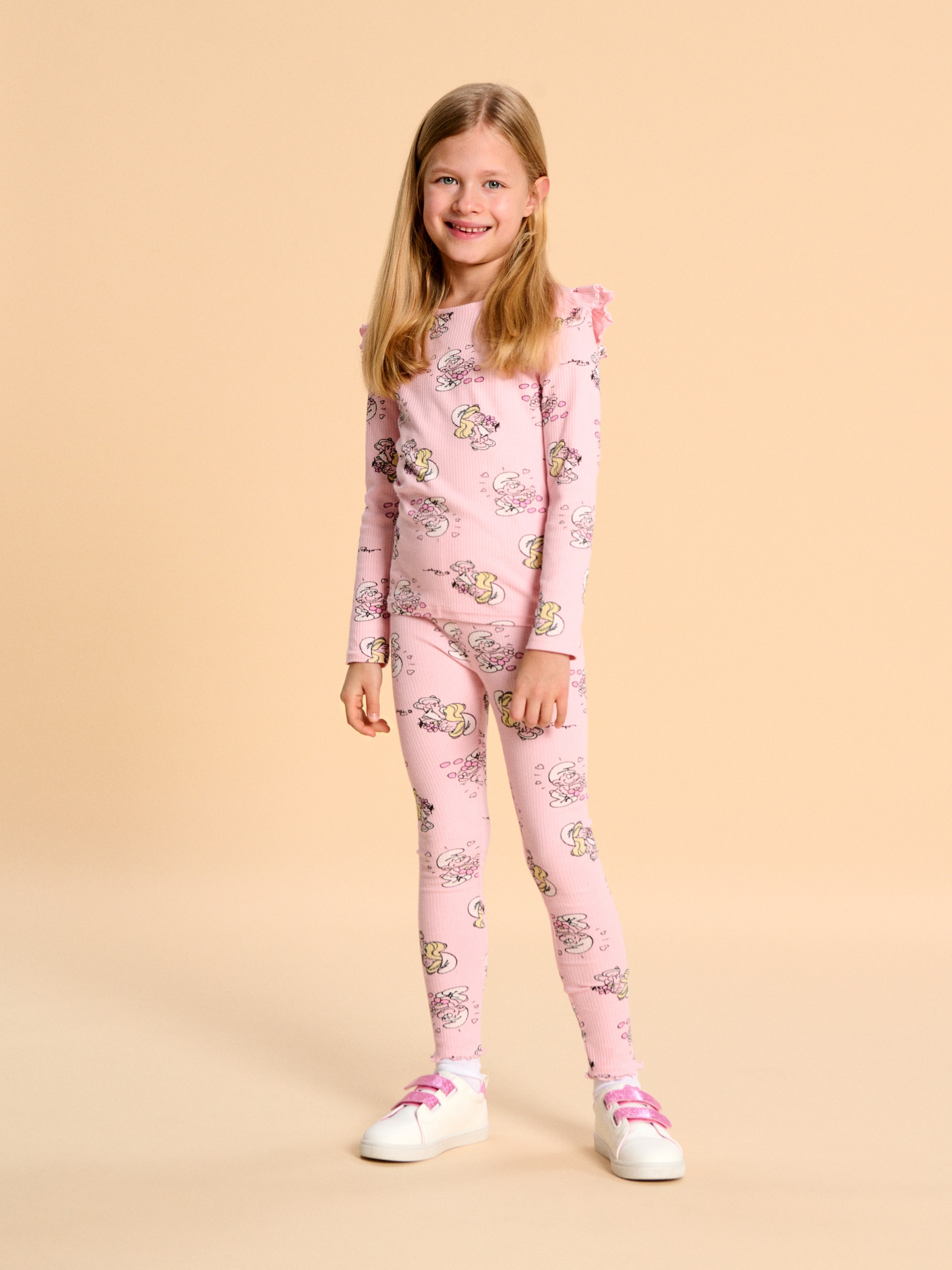 Sinsay - Legginsy The Smurfs - różowy