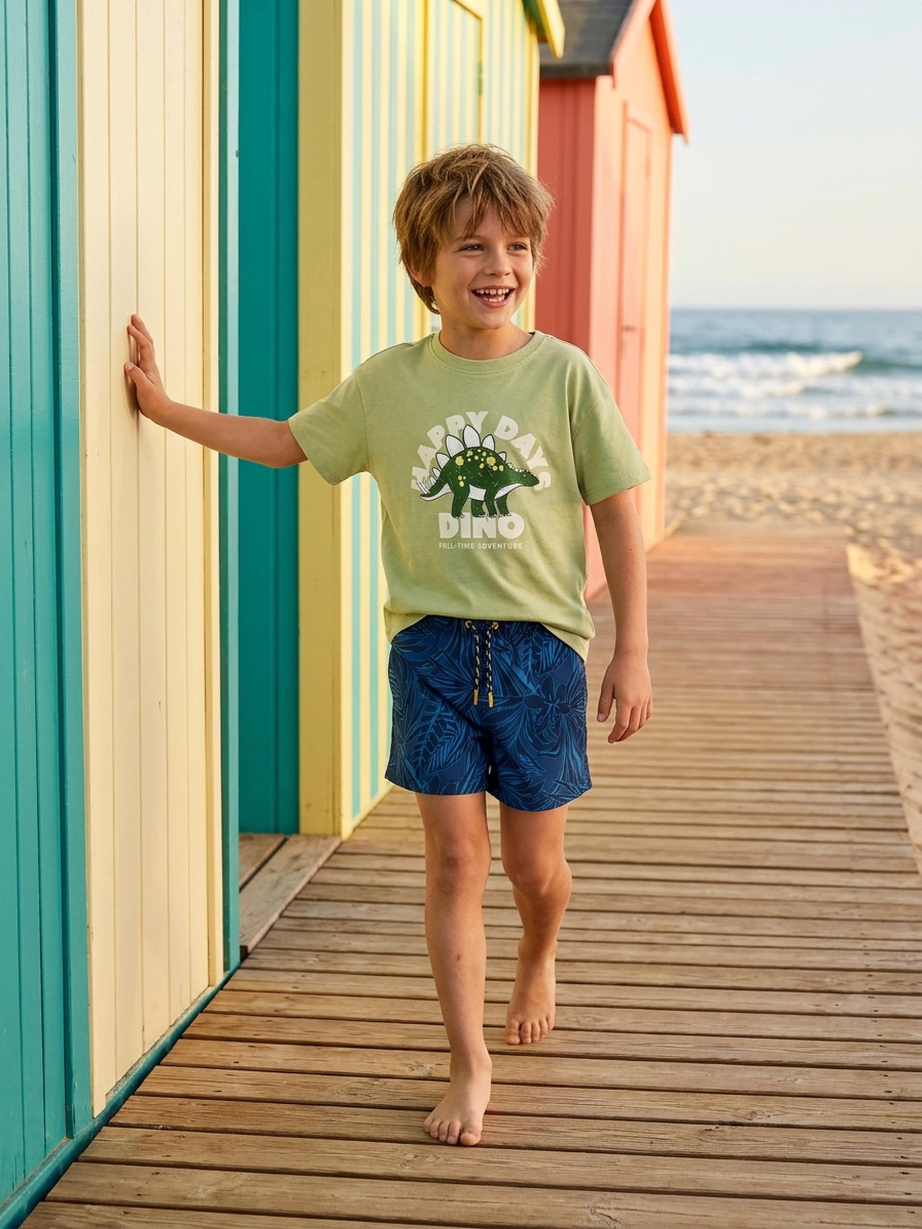 Sinsay - Szorty kąpielowe z motywem roślinnym - granatowy