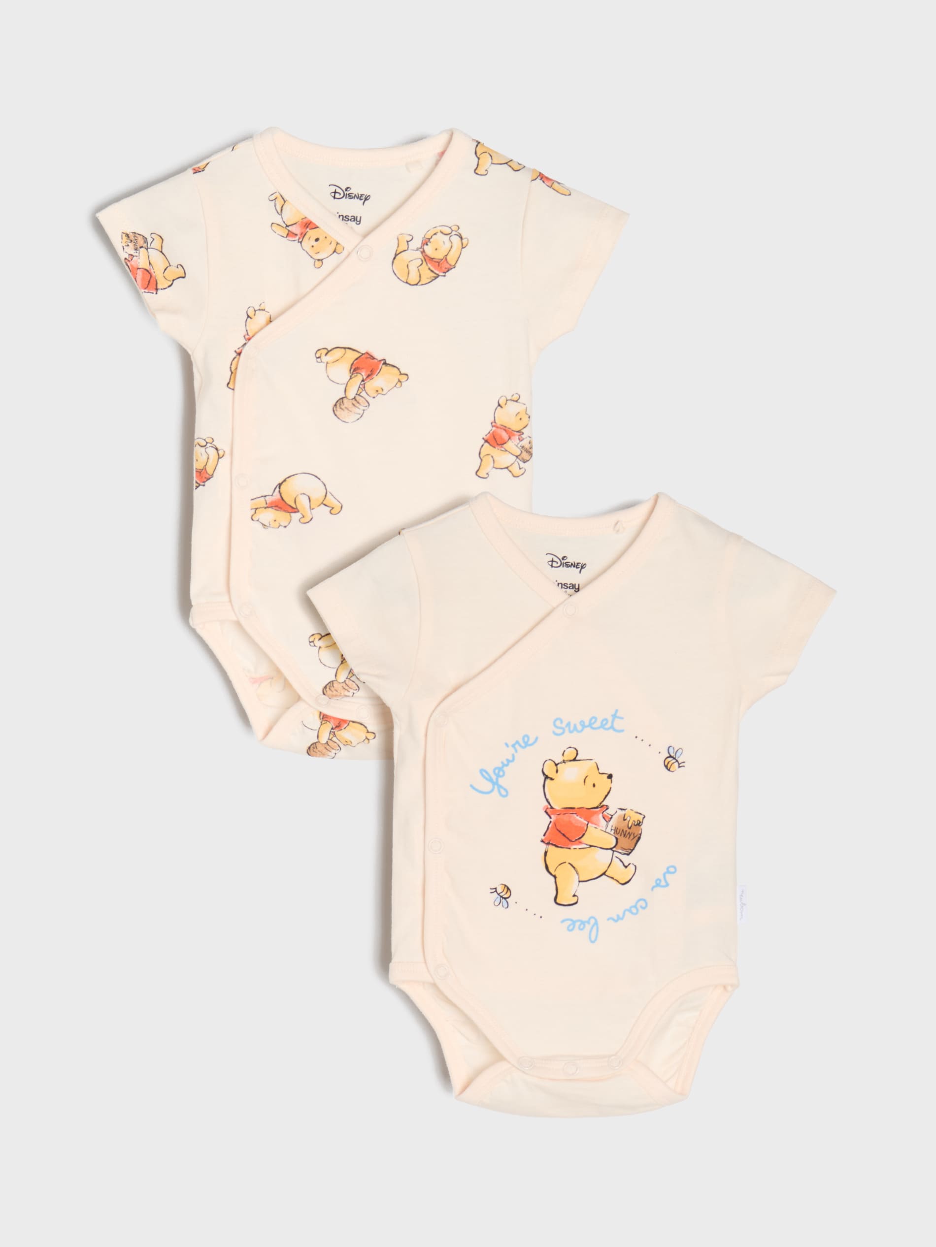Sinsay - Body 2 pack Winnie The Pooh - kremowy