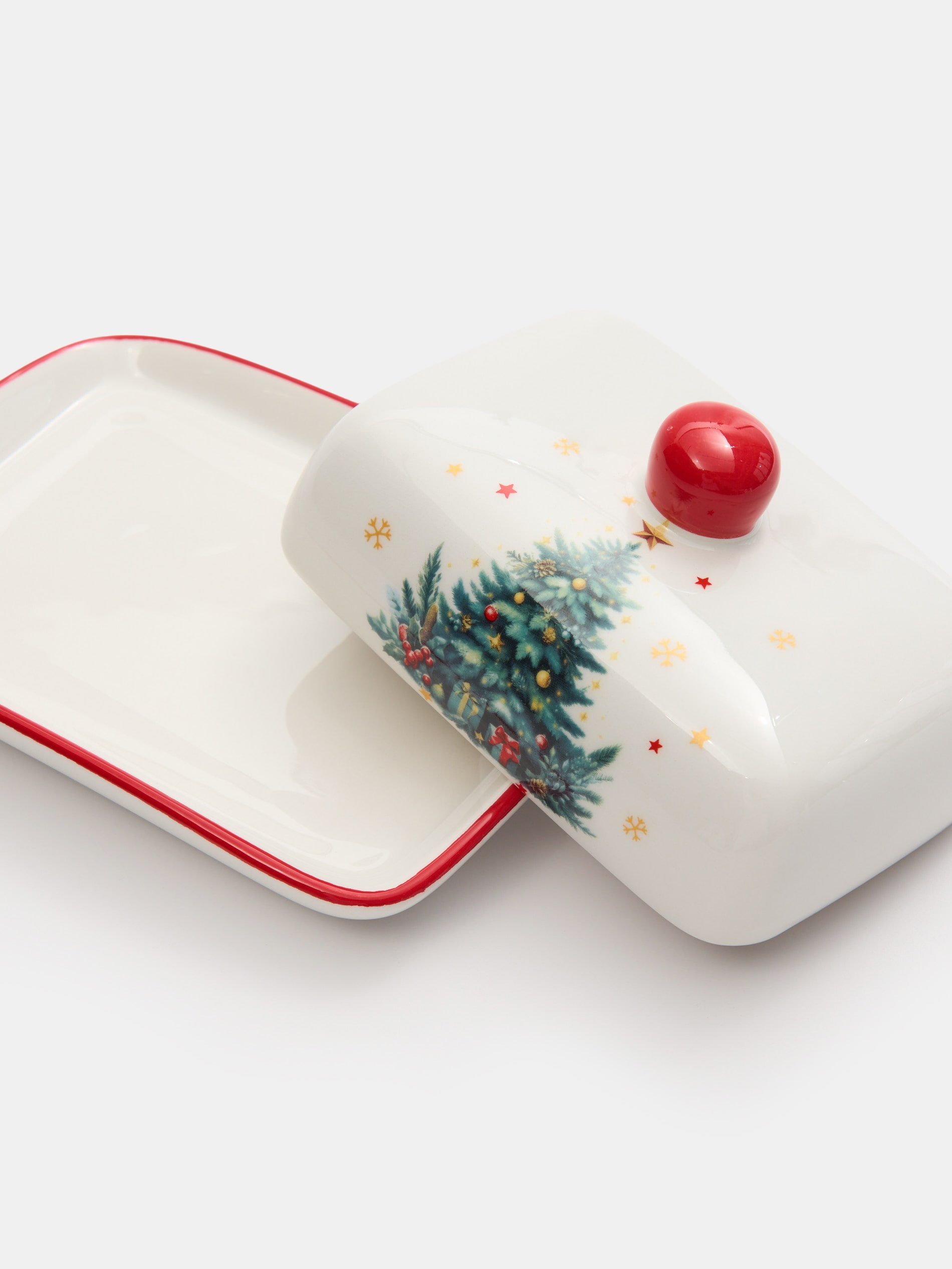 Sinsay - Πιατέλα για βούτυρο με σχέδιο Χριστουγεννιάτικου δέντρου - πολυχρωμο φωτογραφία