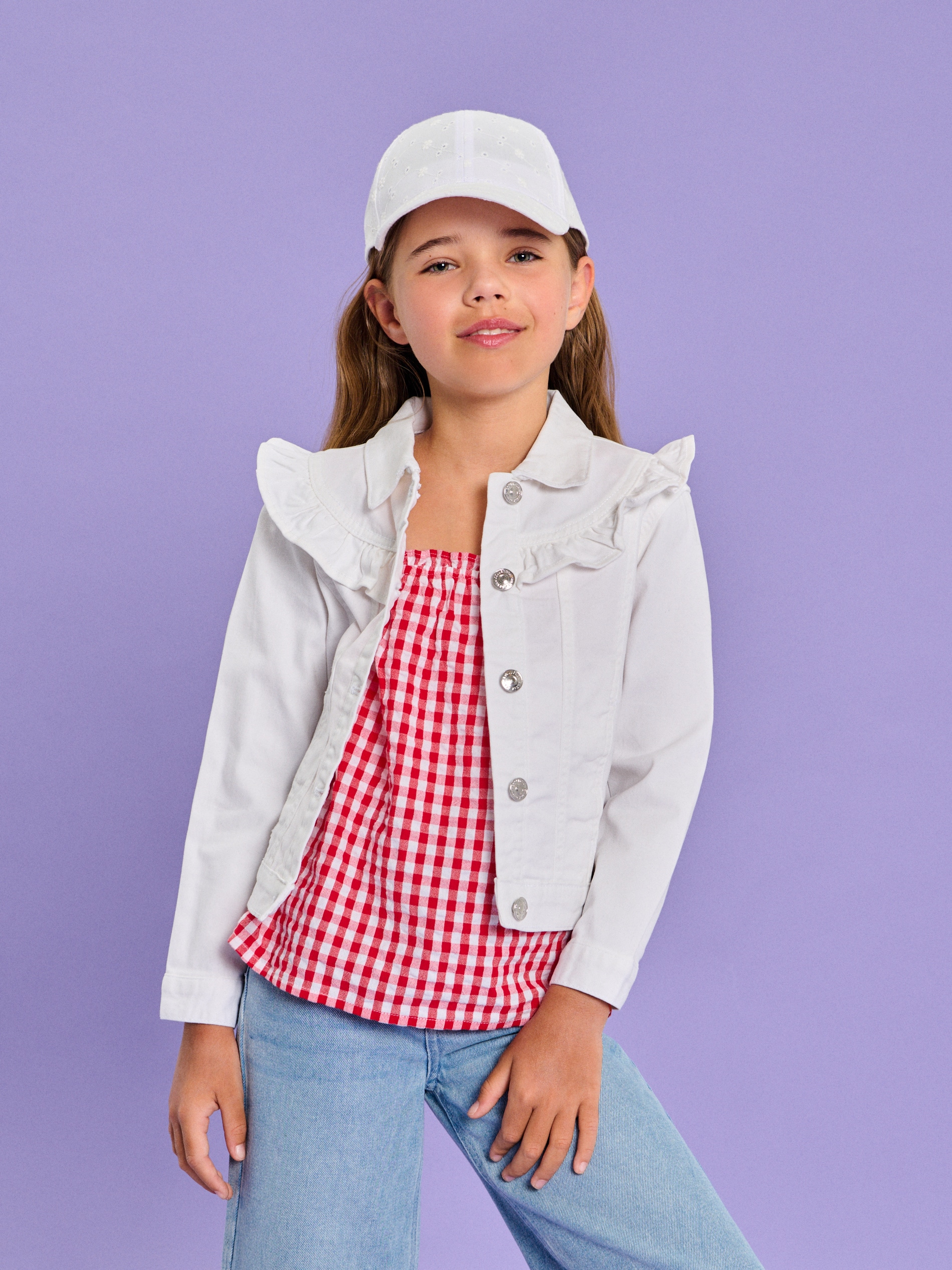 Sinsay - Katana w klasycznej formie z ozdobną falbaną - kremowy