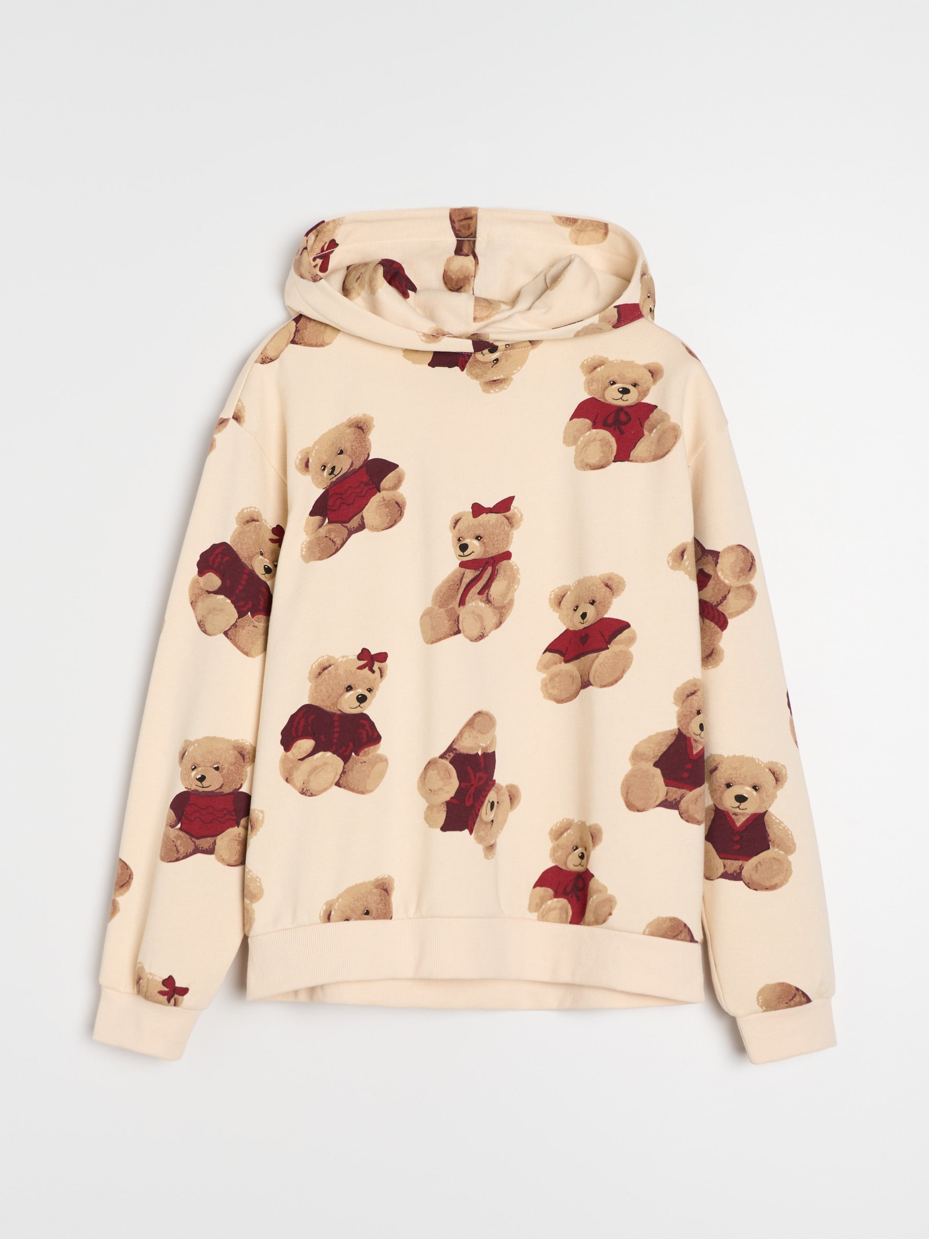 Sinsay - Φούτερ με κουκούλα - κρεμ φωτογραφία