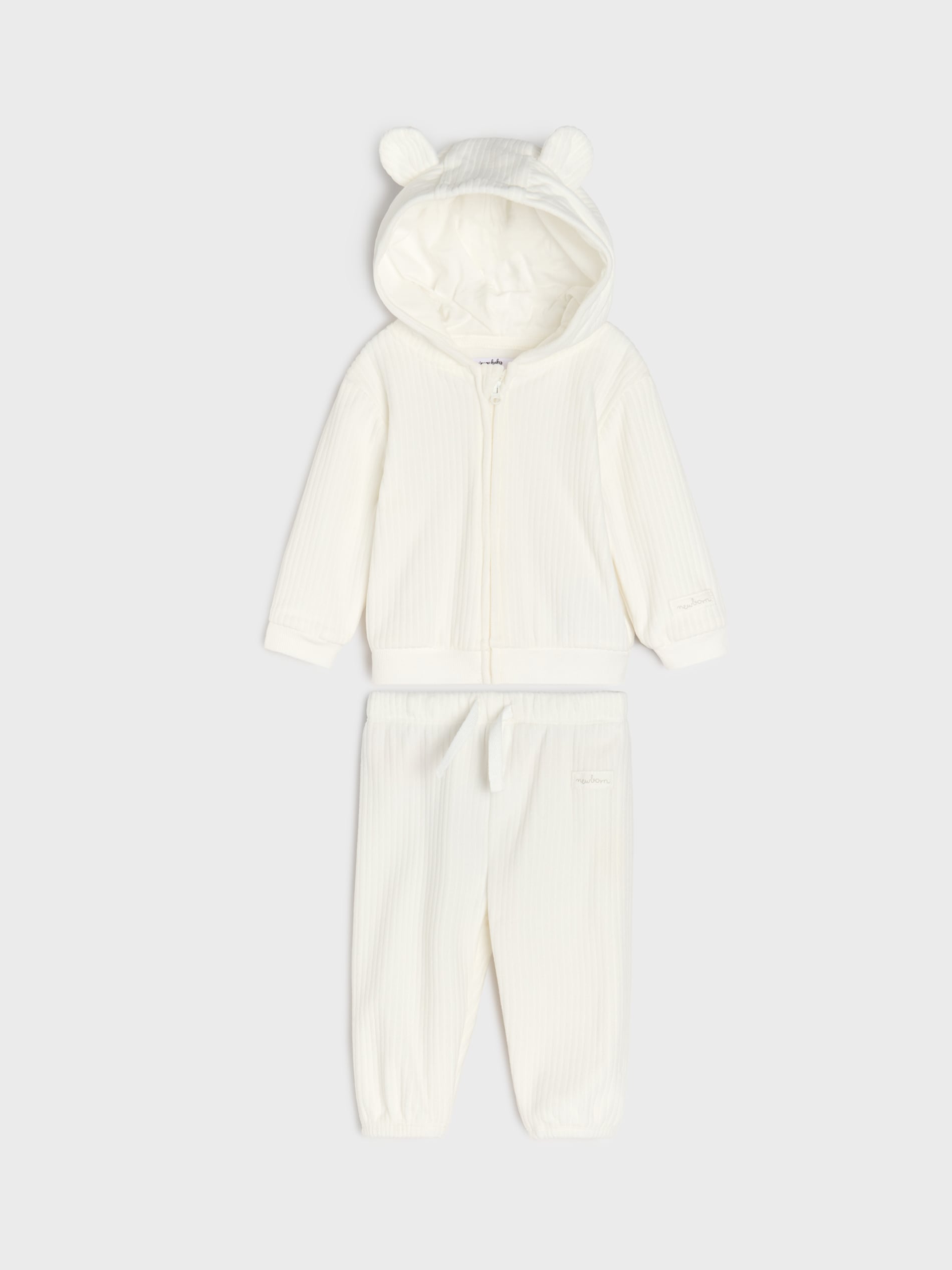 Sinsay - Πλεκτό σετ με ριπ ύφανση - κρεμ φωτογραφία