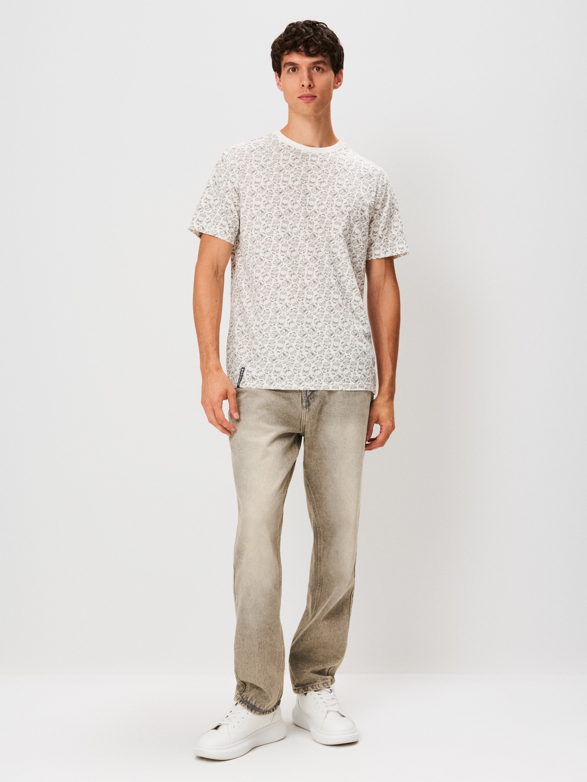 Sinsay - Βαμβακερό μπλουζάκι Minions - κρεμ φωτογραφία