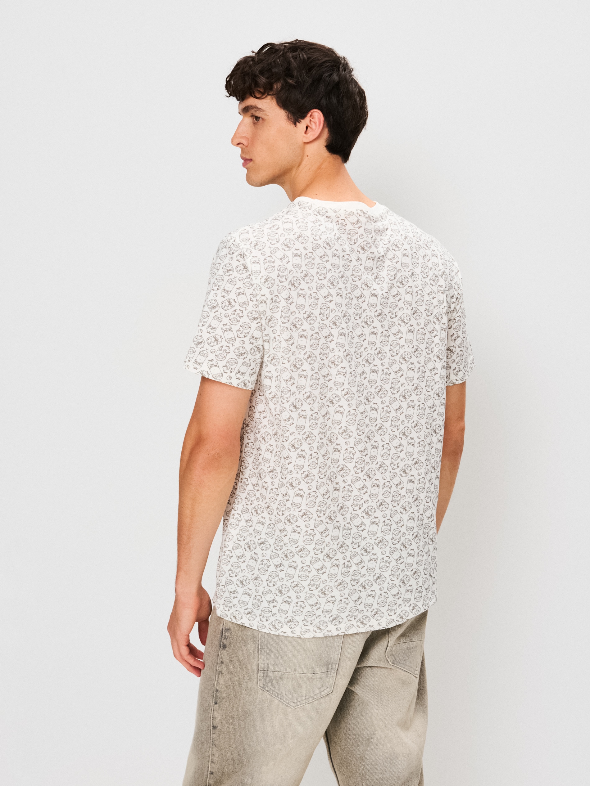 Sinsay - Βαμβακερό μπλουζάκι Minions - κρεμ φωτογραφία